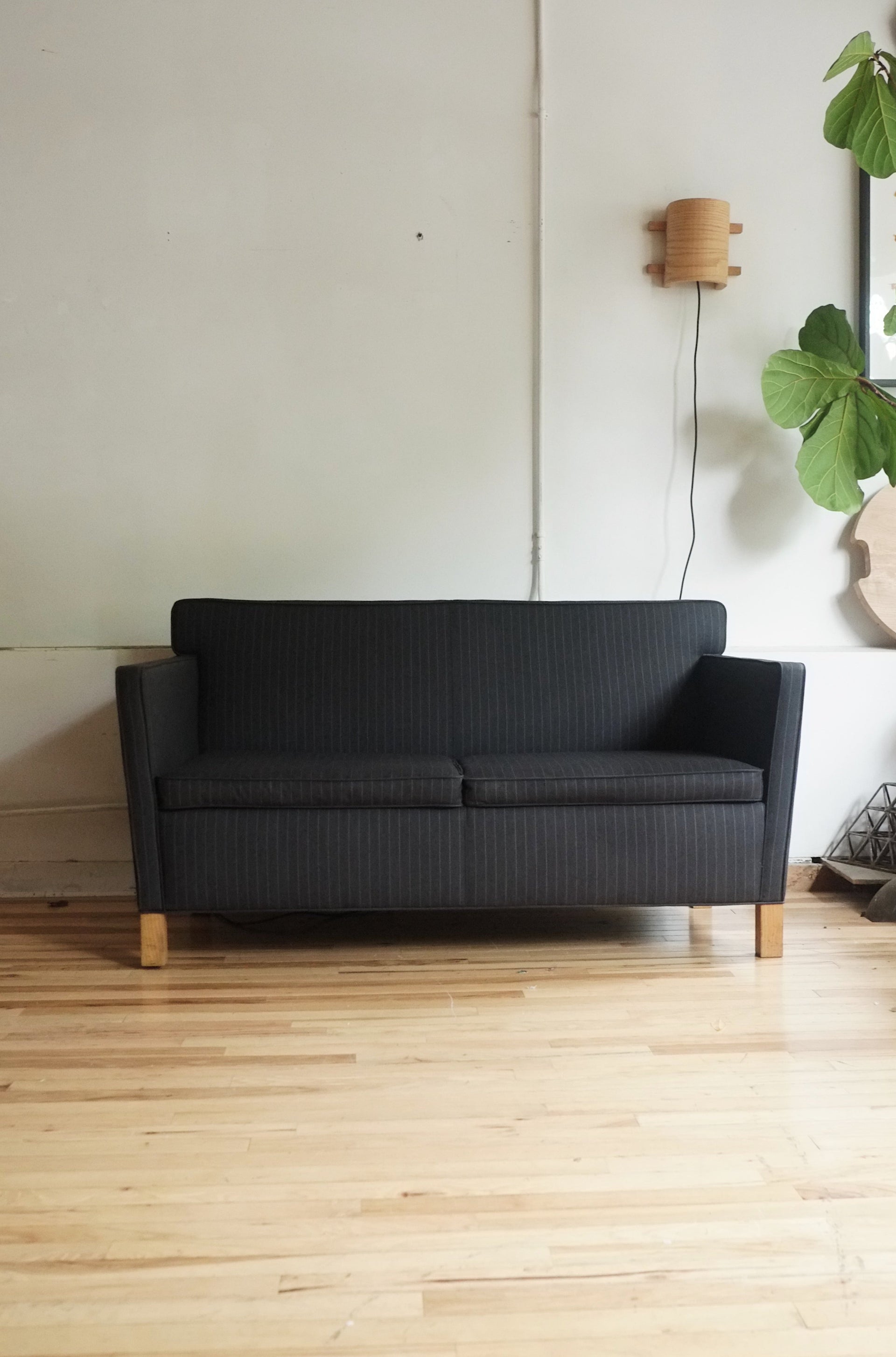 Mies van der Rohe 'Krefeld' Sofa in Navy Pinstripe for Knoll