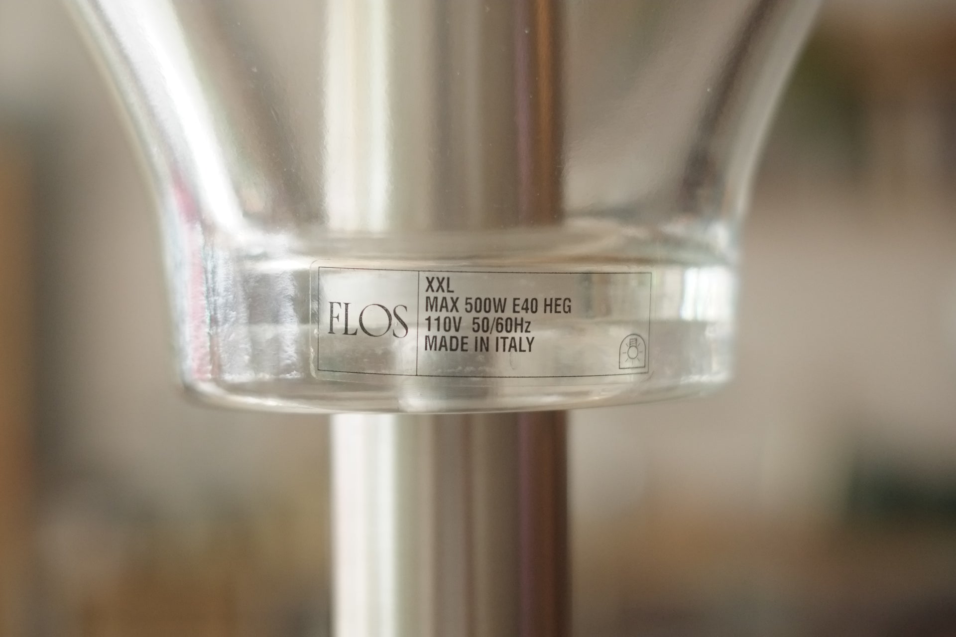Large Floor Lamp in Double Glass by Antonio Citterio for Flos, 1990s