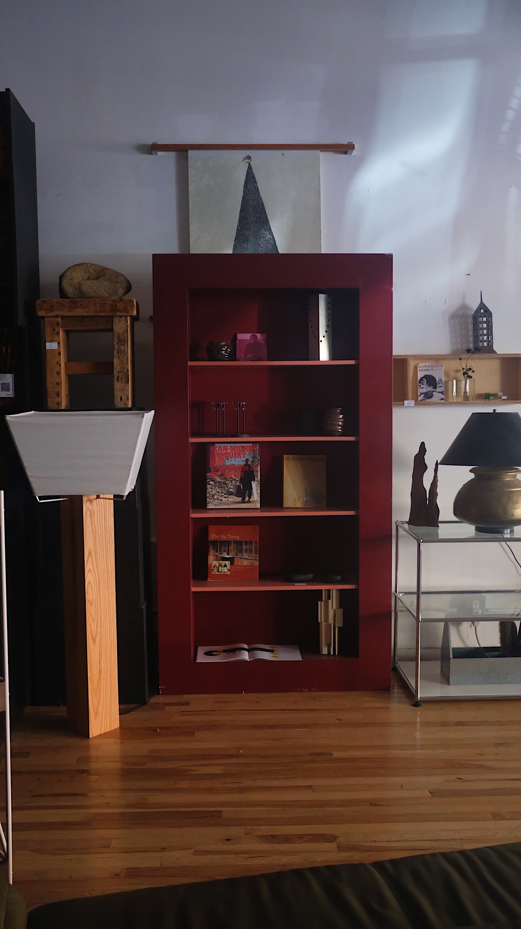 Large Maroon Bookcase