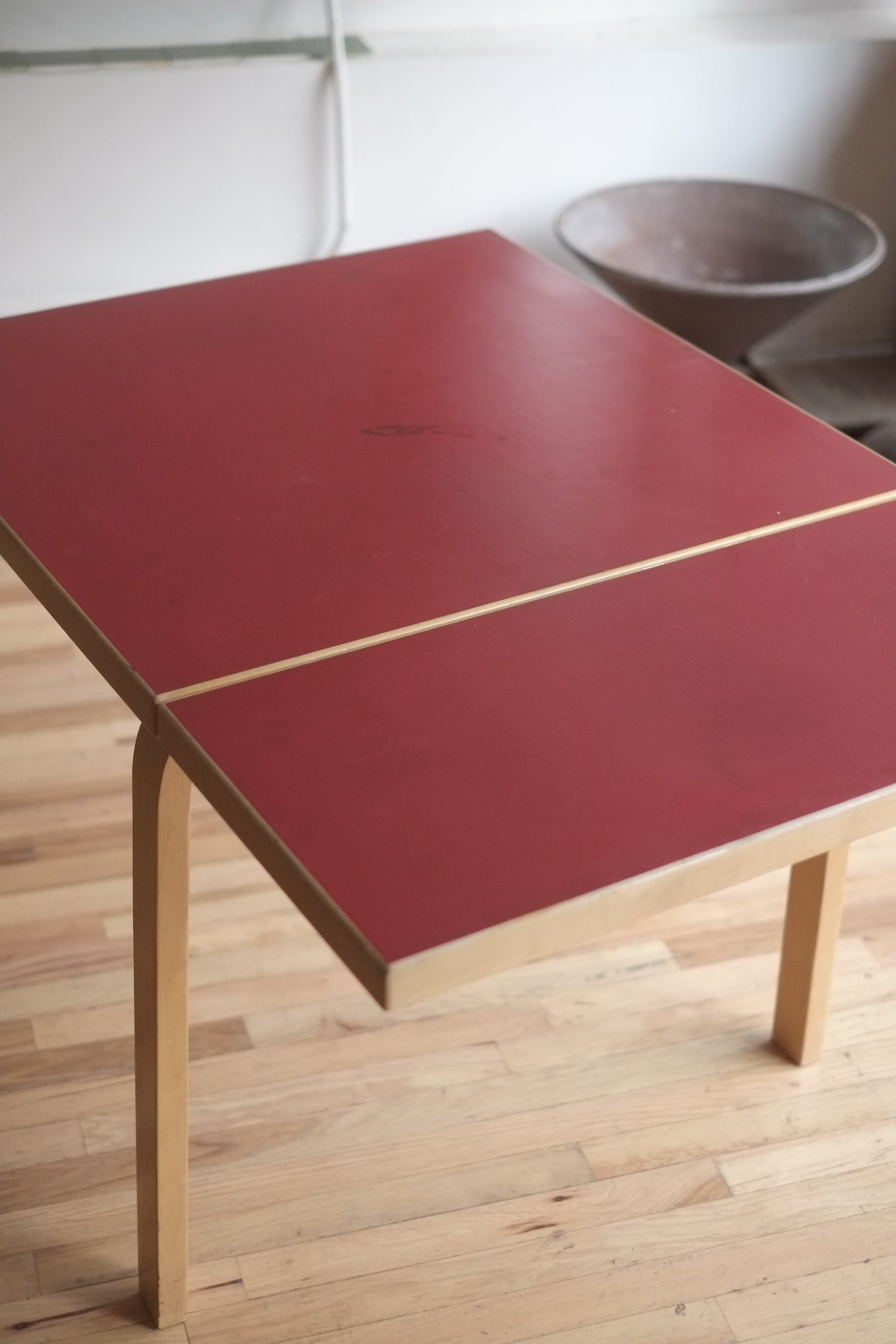 Alvar Aalto Foldable Table in Red Linoleum for Artek c.1950s