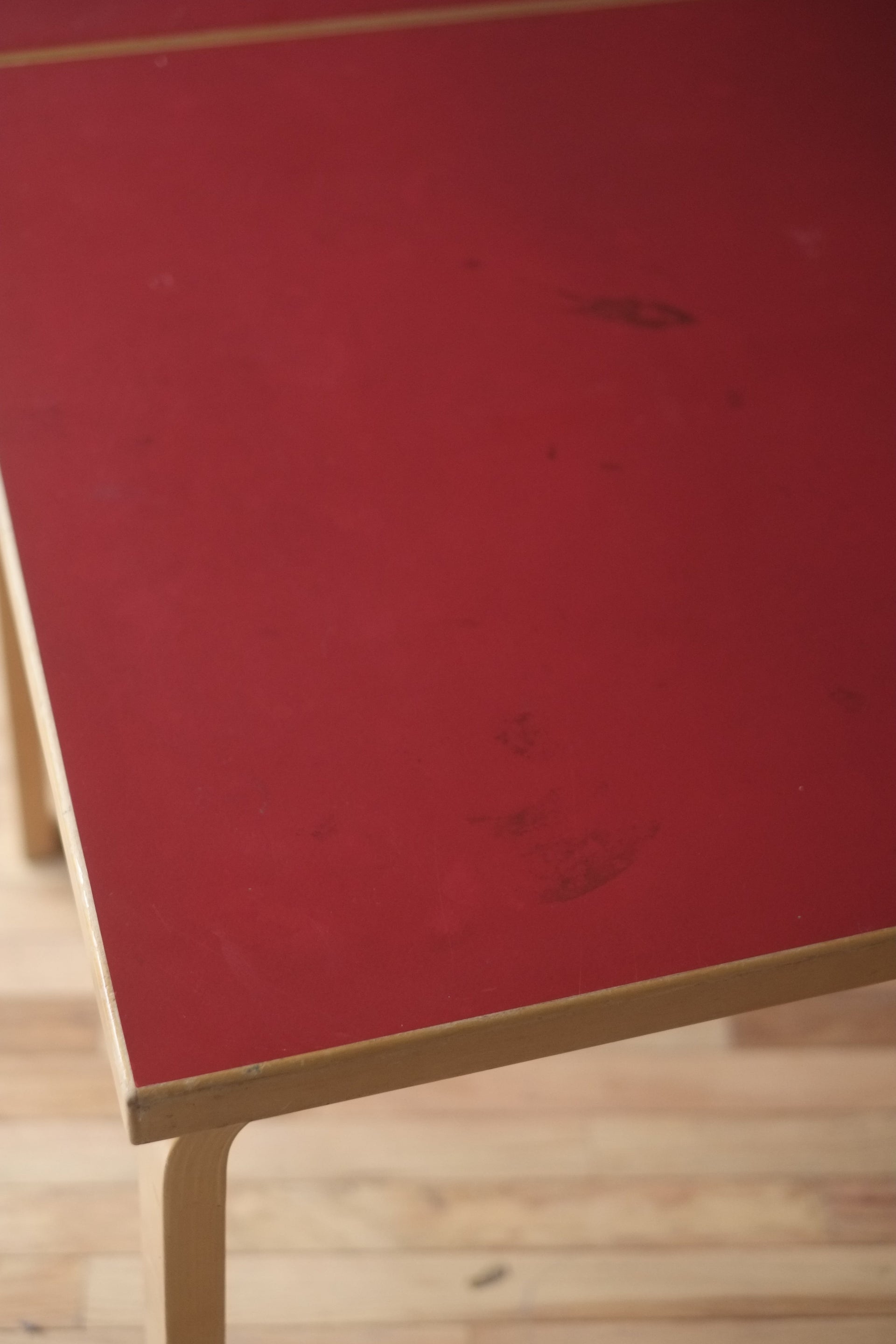 Alvar Aalto Foldable Table in Red Linoleum for Artek c.1950s