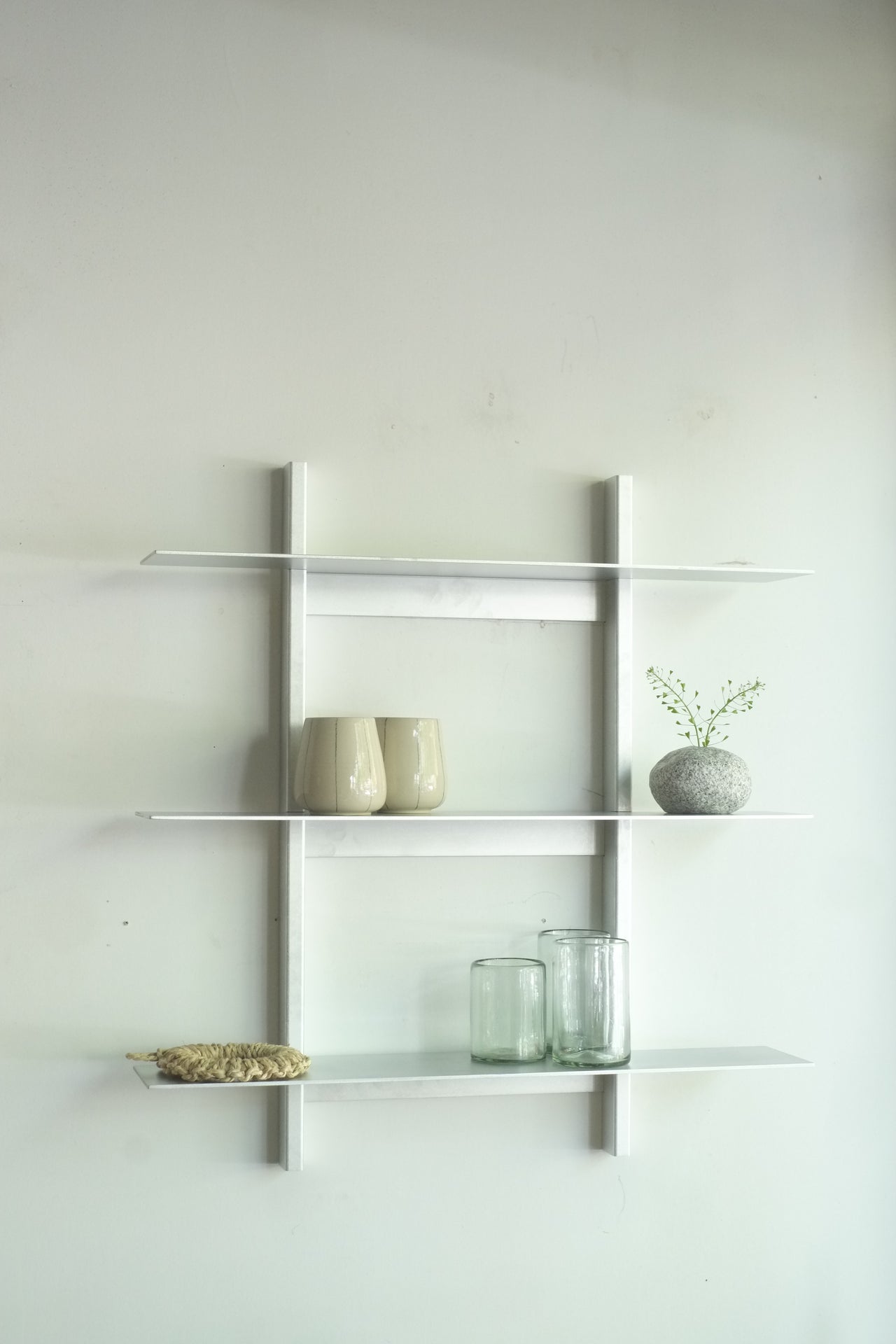 Plié Wall Shelves 3 70cm / 27.5" - Brushed Aluminum