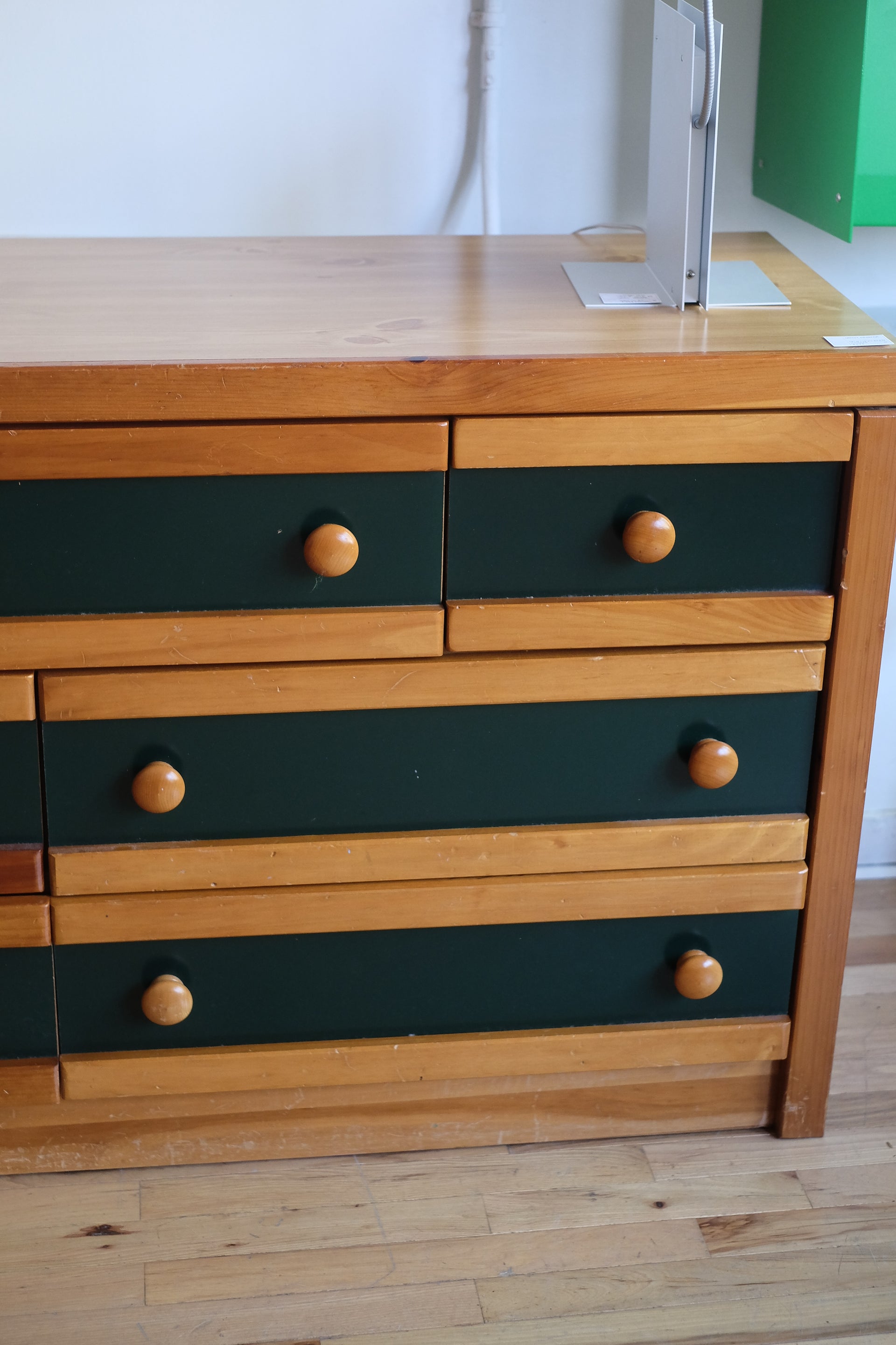 Green Paneled Wood Dresser