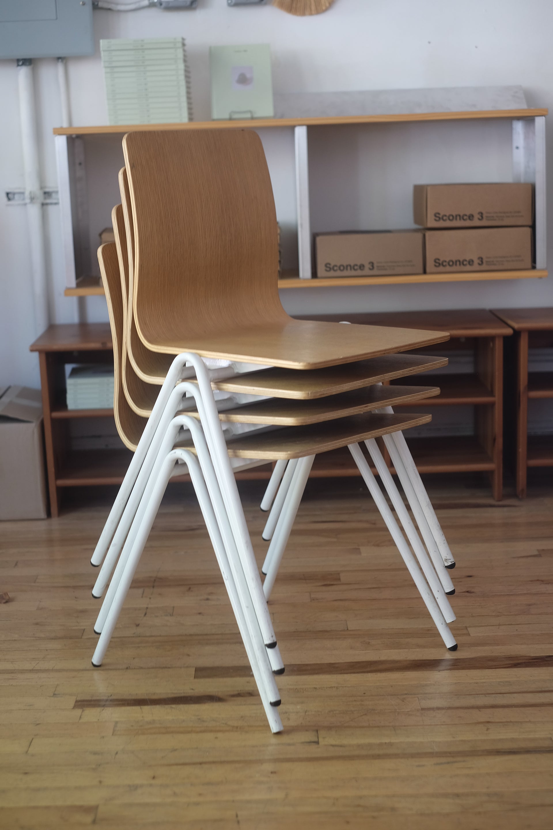 Bentwood Aluminium Stackable Side Chairs (set of 4)