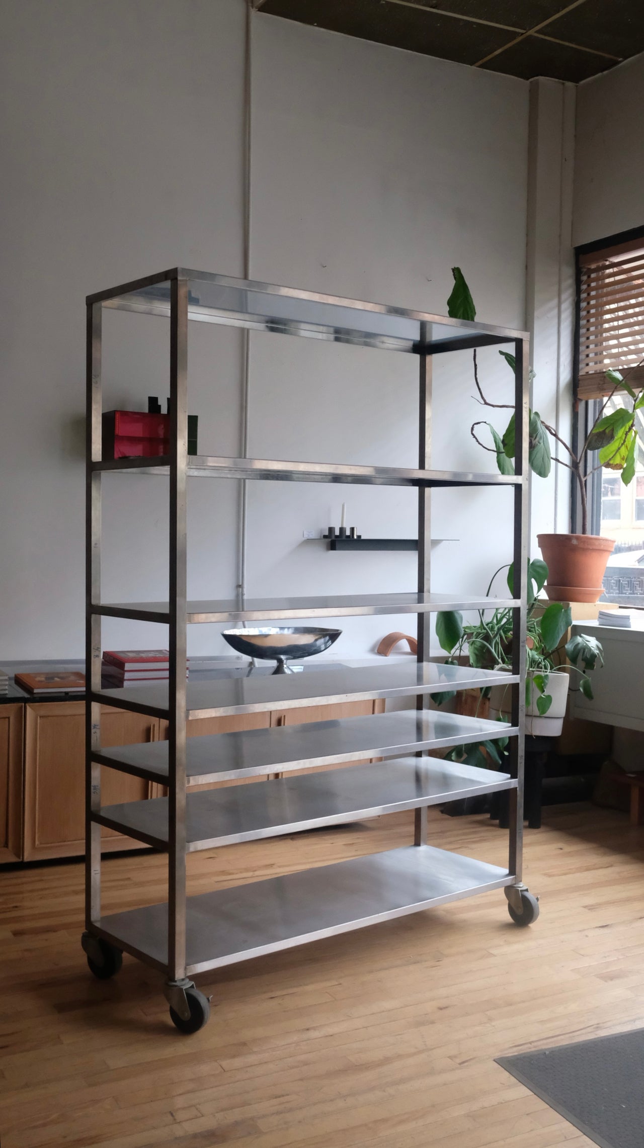 Large Rolling Metal Shelf