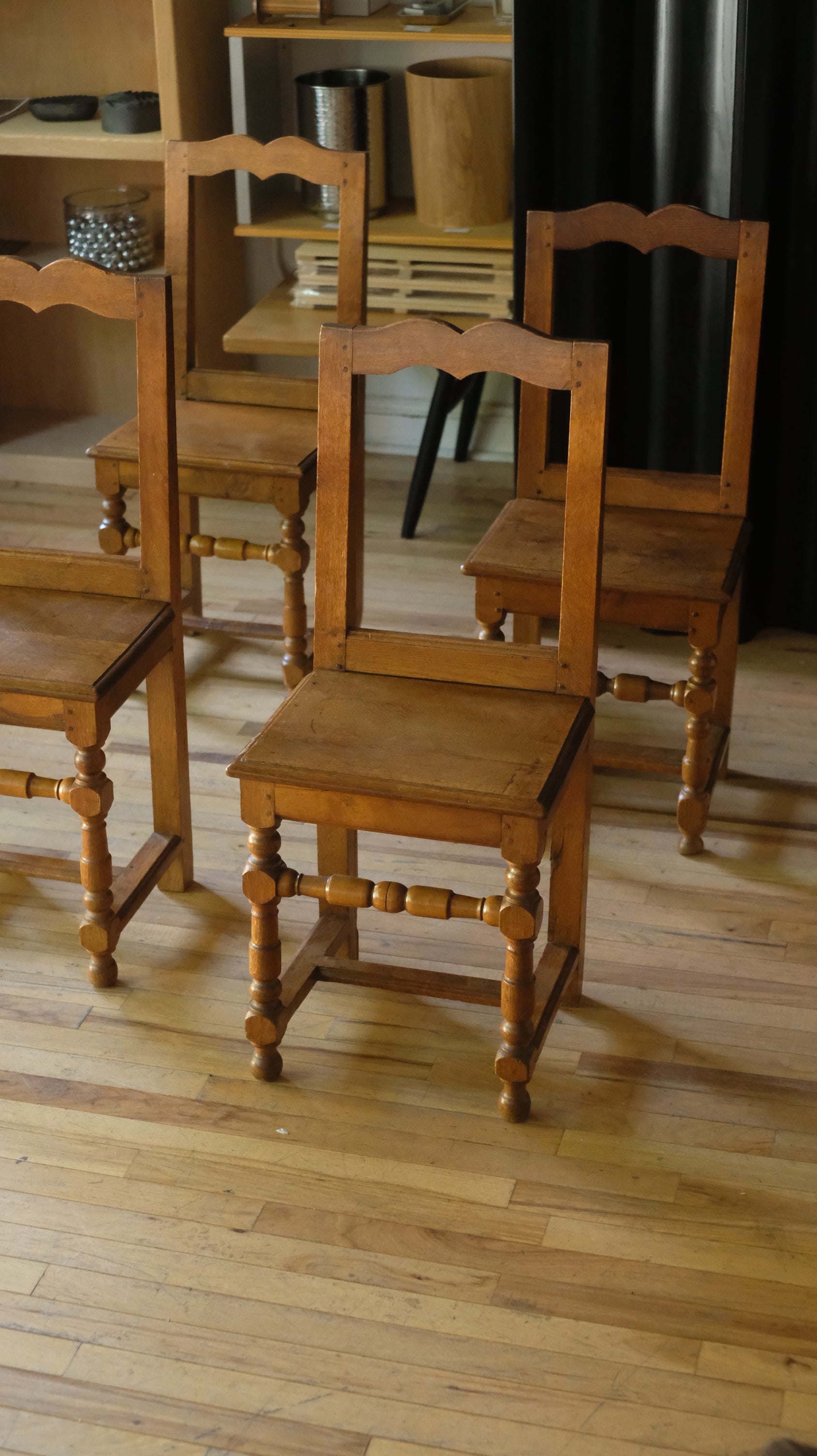 French Oak Nun's Chairs