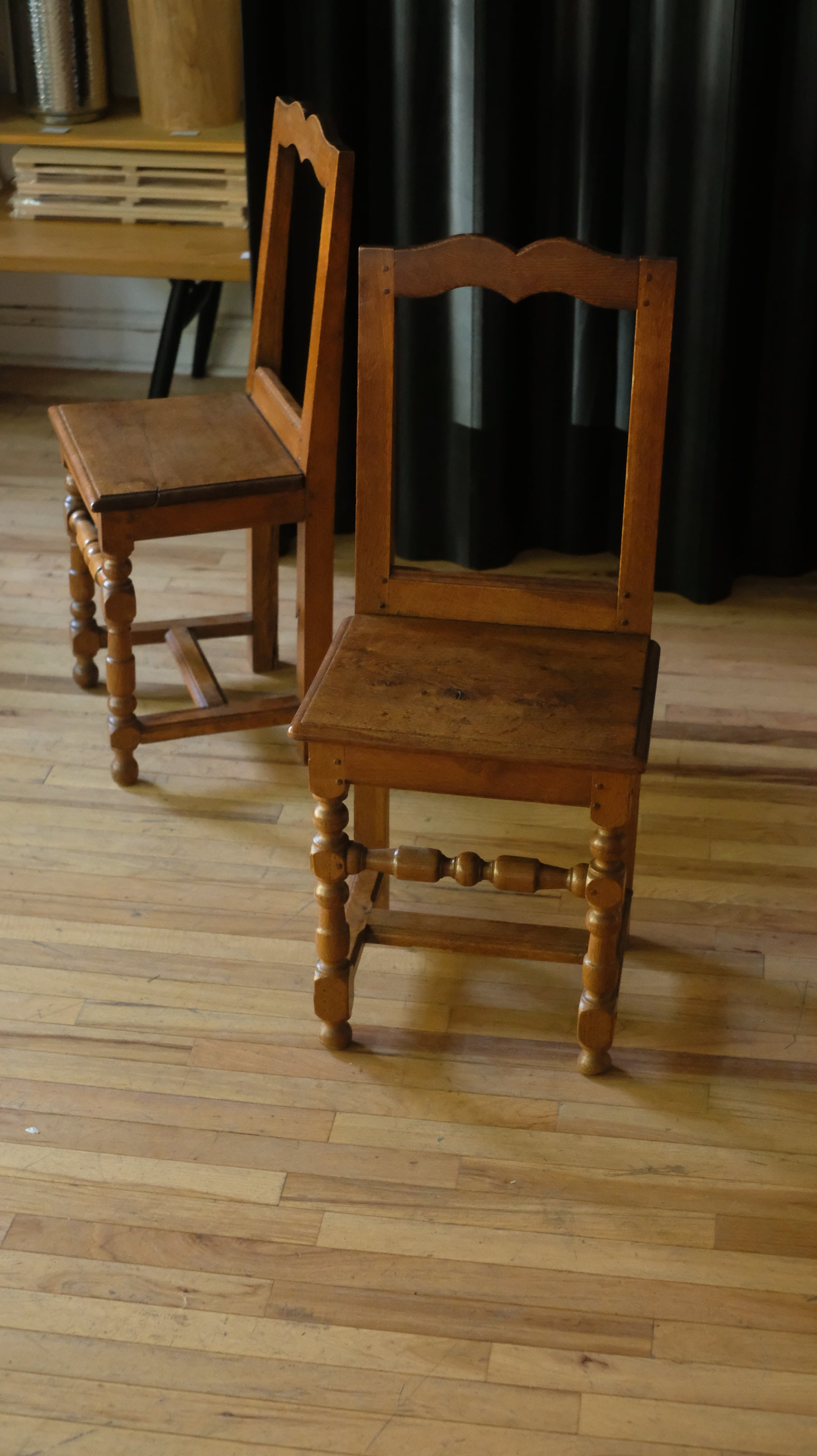 French Oak Nun's Chairs