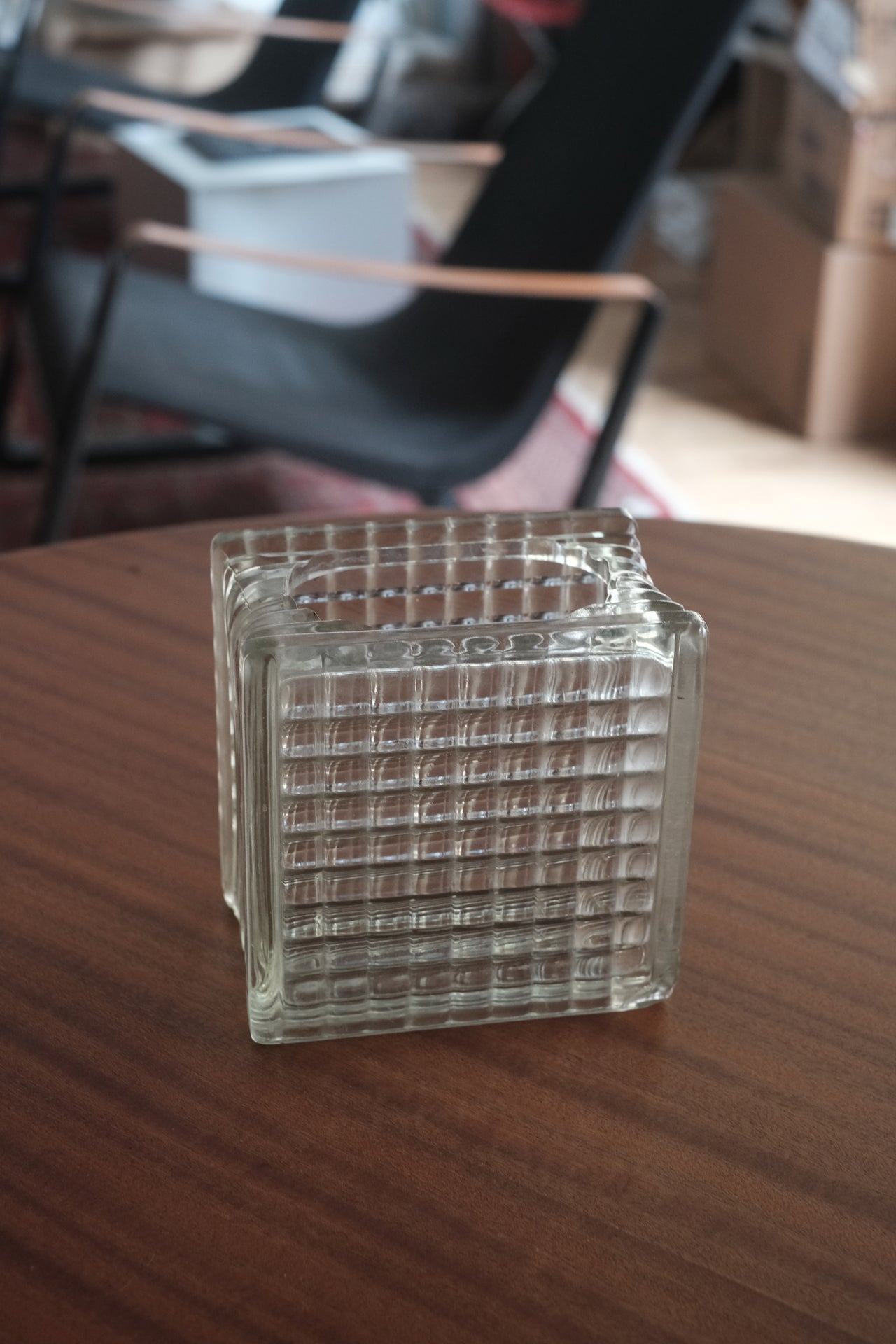 Glass Block Flower Case