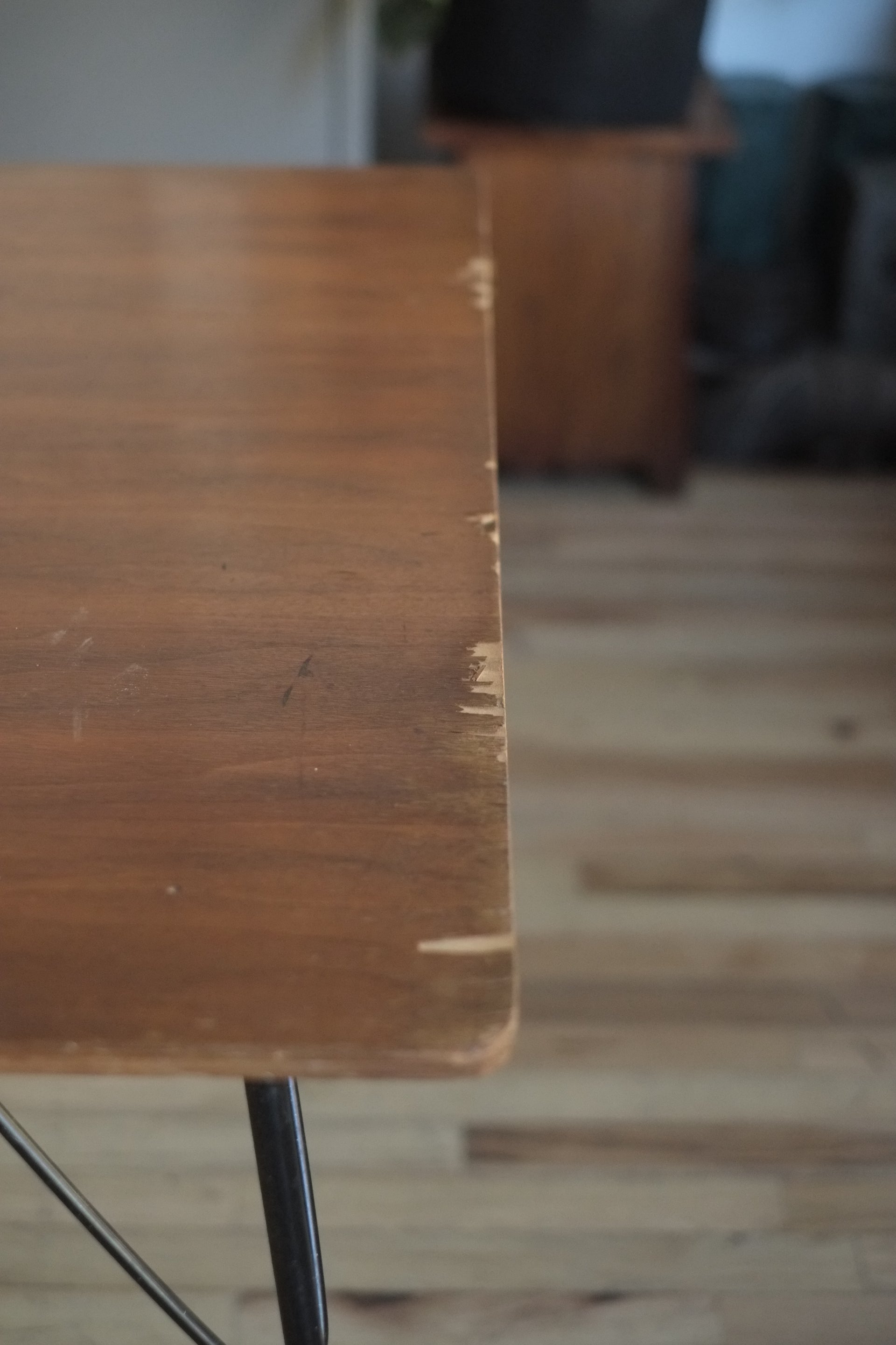 Rare Eames Plywood “Drop Leg” DTM Table Pre 1964