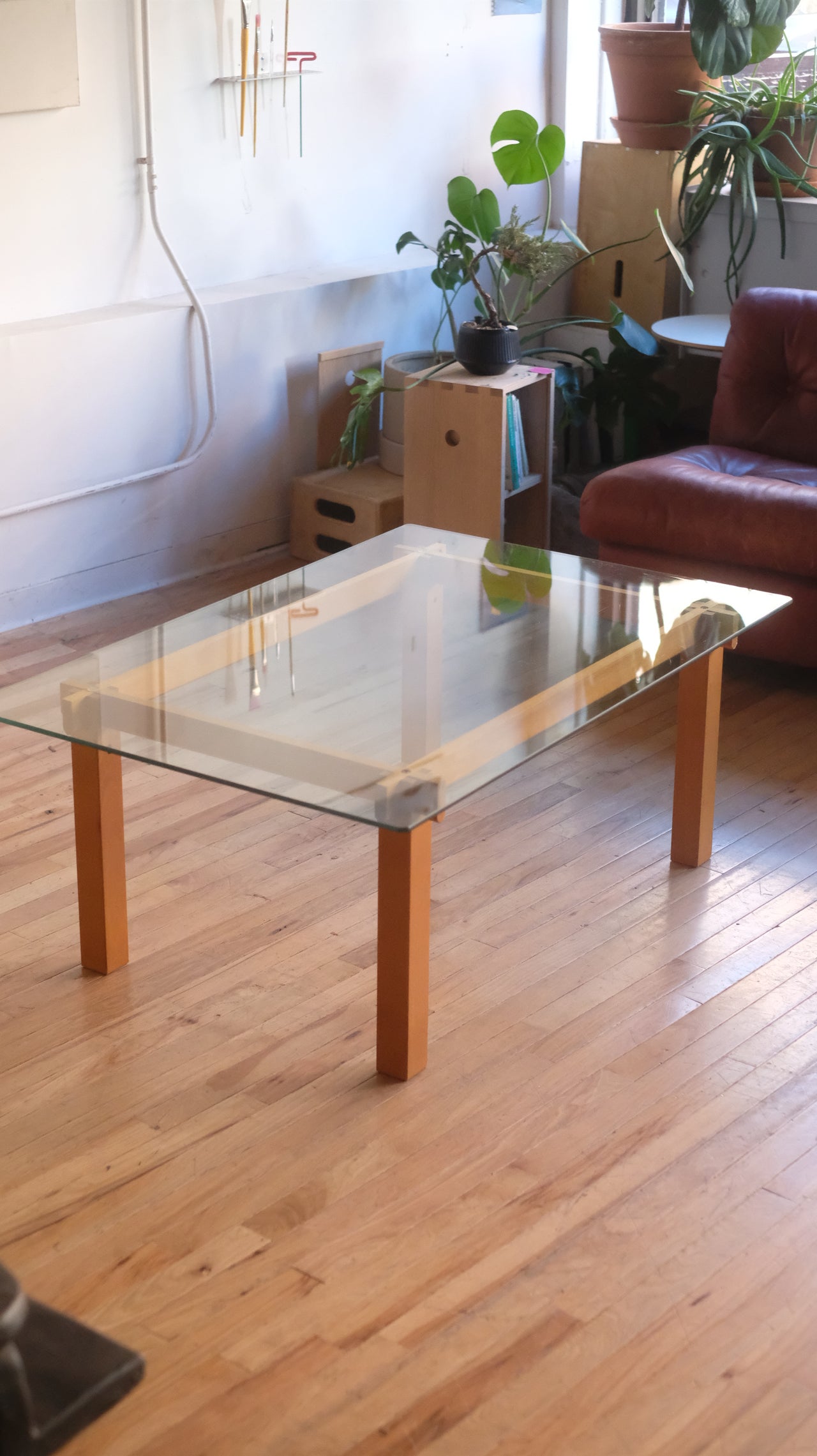 Glass & Oak coffee table