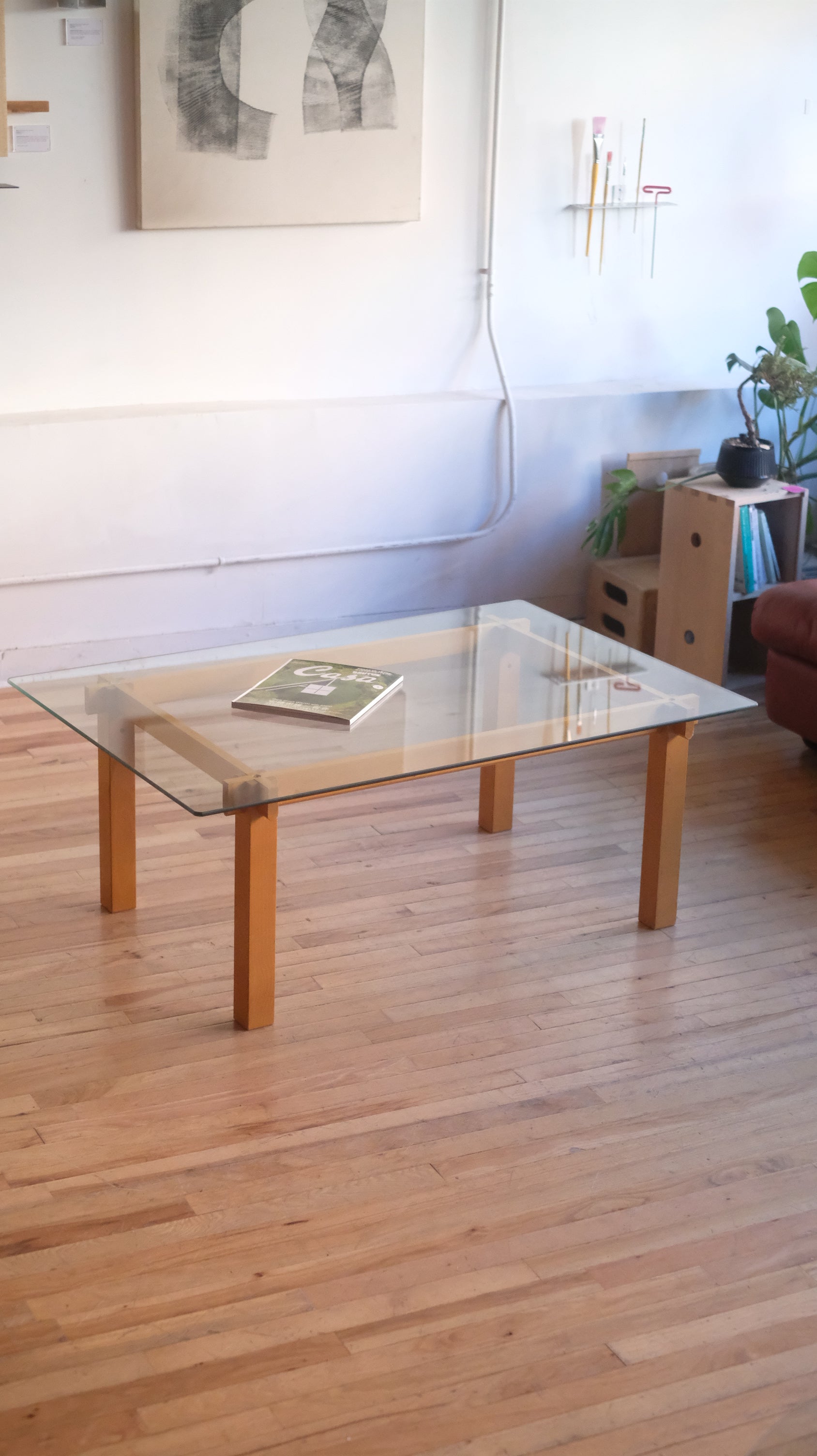 Glass & Oak coffee table