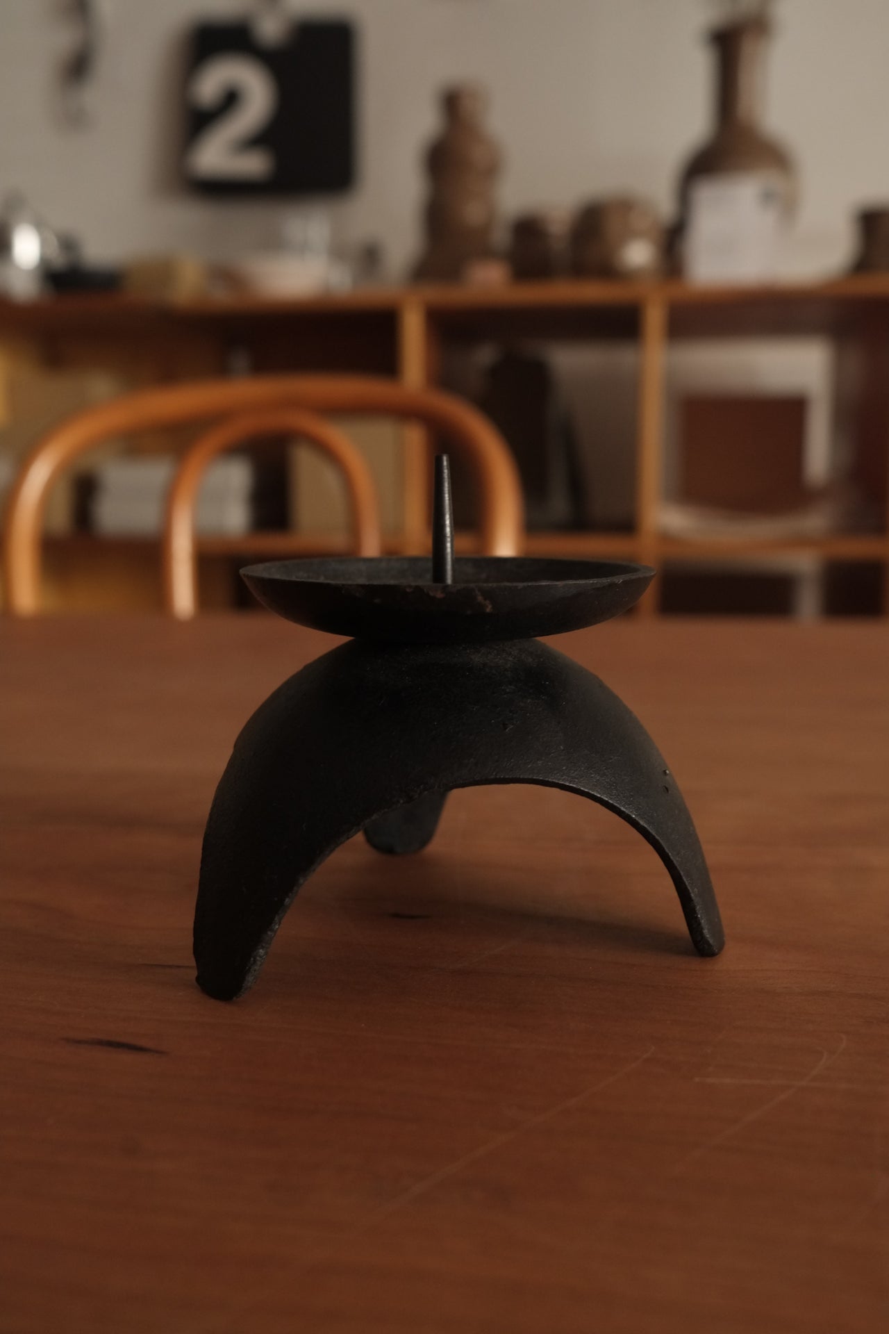 Japanese cast iron candle holder