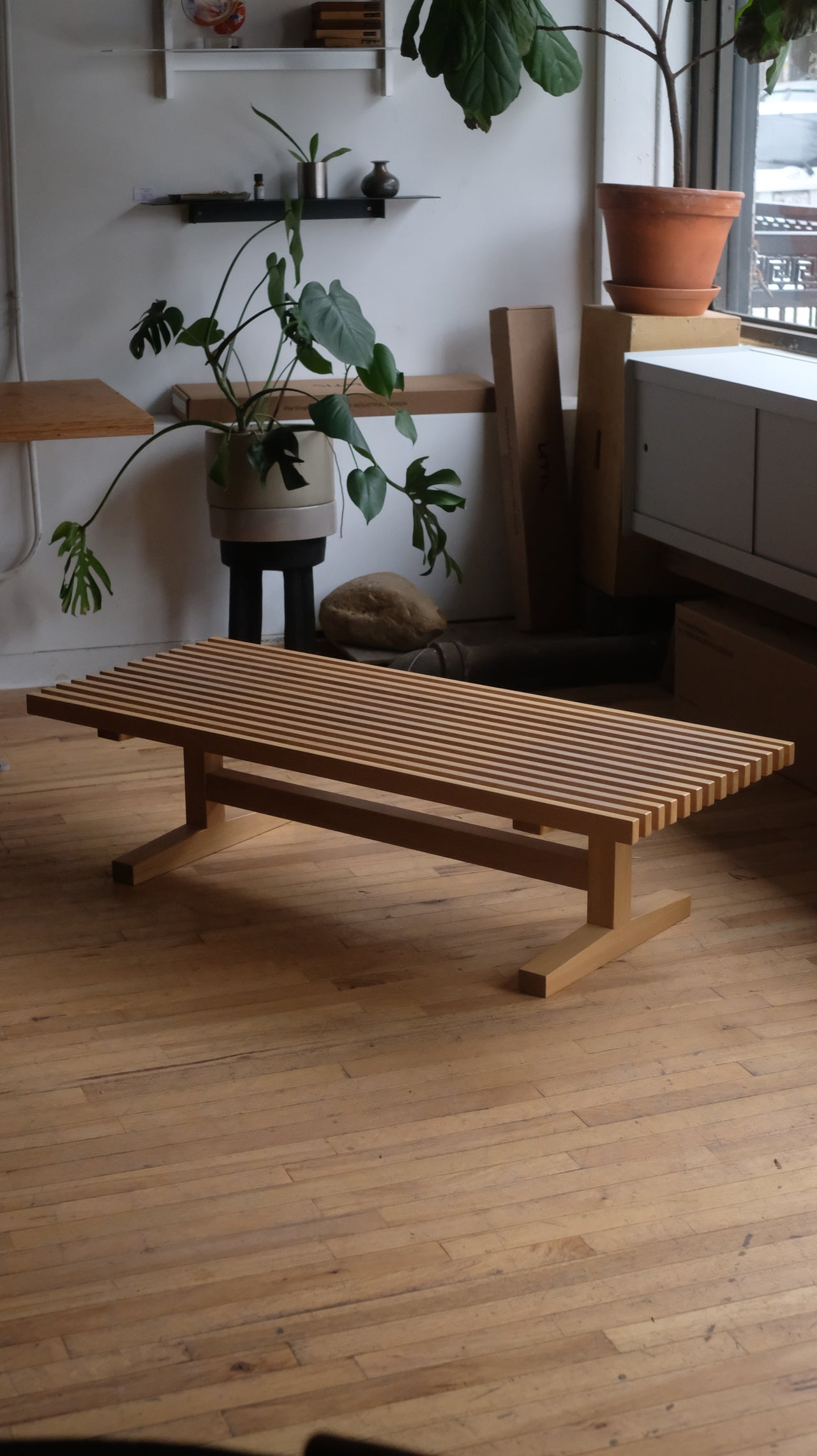 Slatted Wood Bench by EQ3