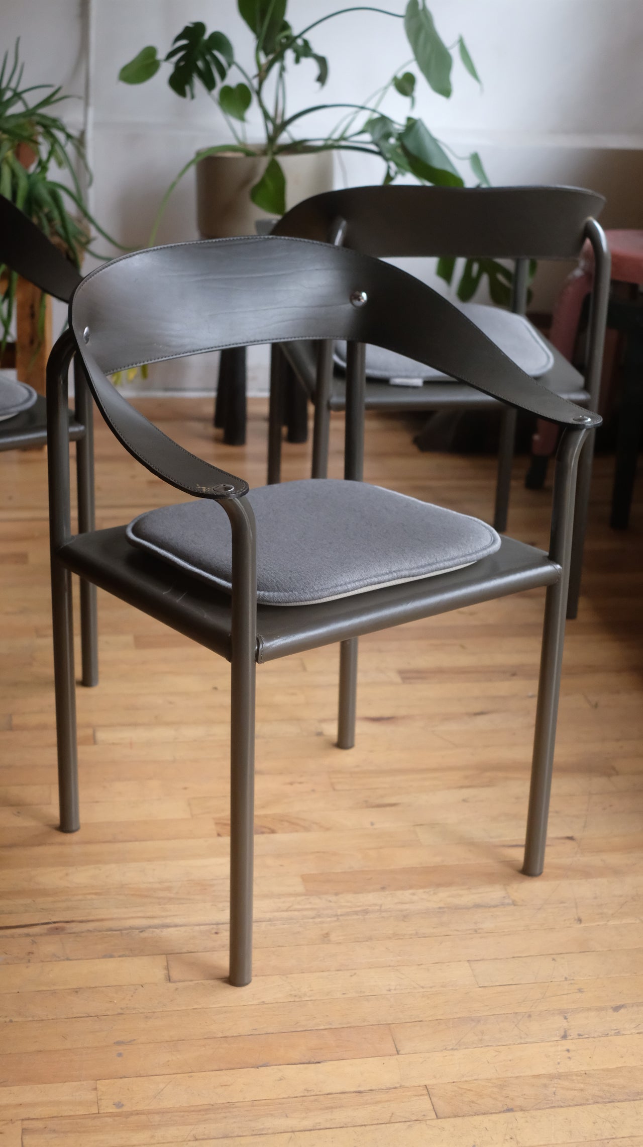 Post-Modern Leather Dining Chairs by Cy Mann (Set of 4)