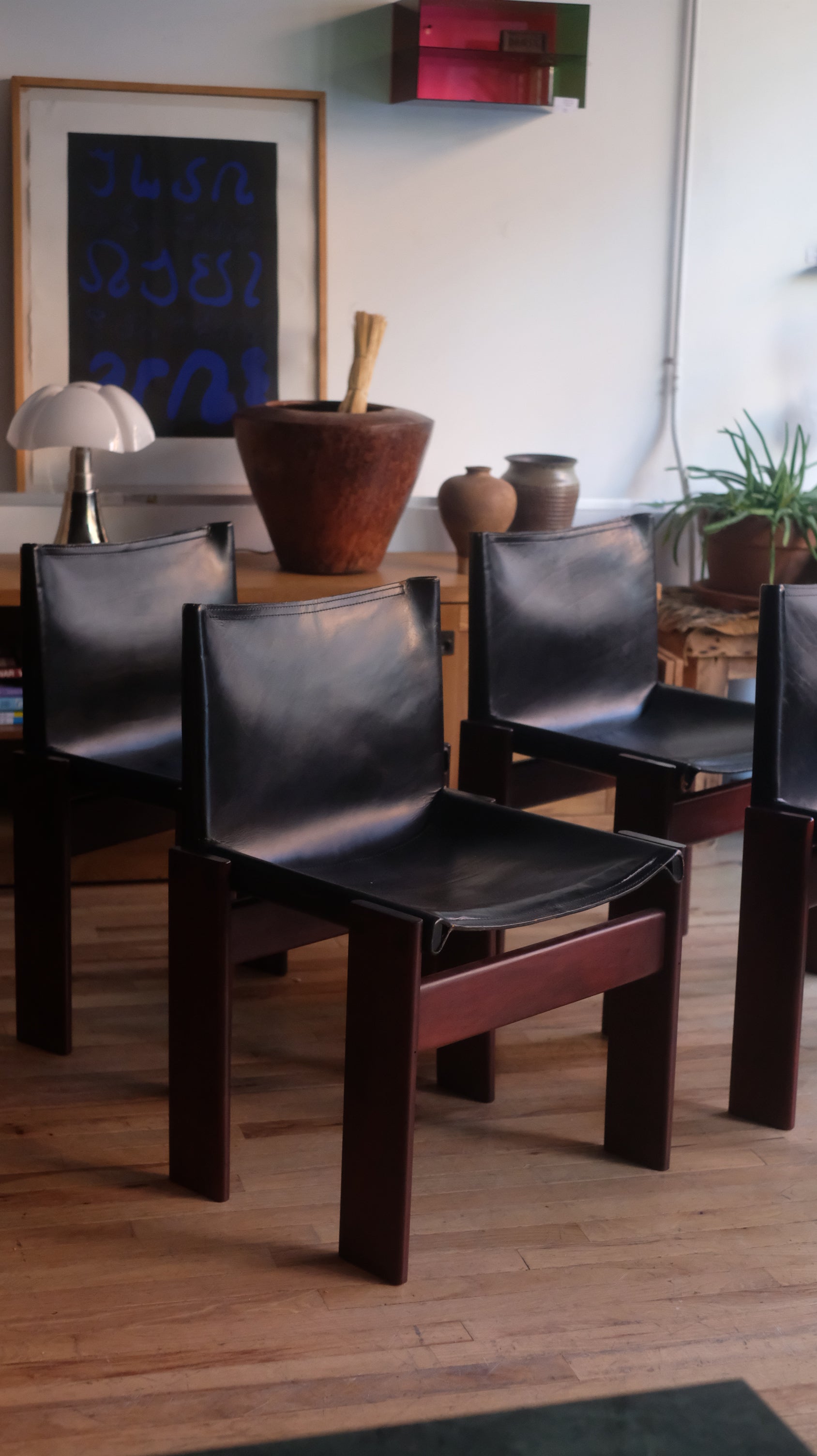 Monk chairs by Afra & Tobia Scarpa (Set of 4)