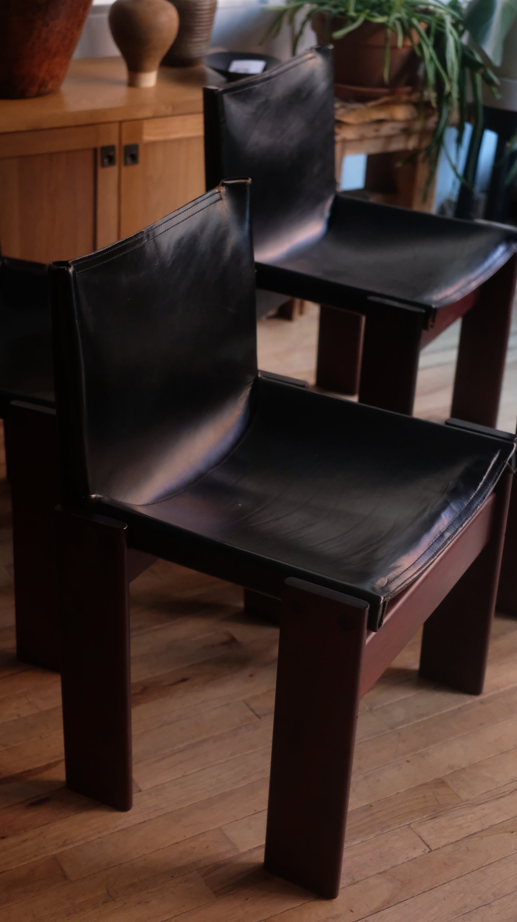 Monk chairs by Afra & Tobia Scarpa (Set of 4)