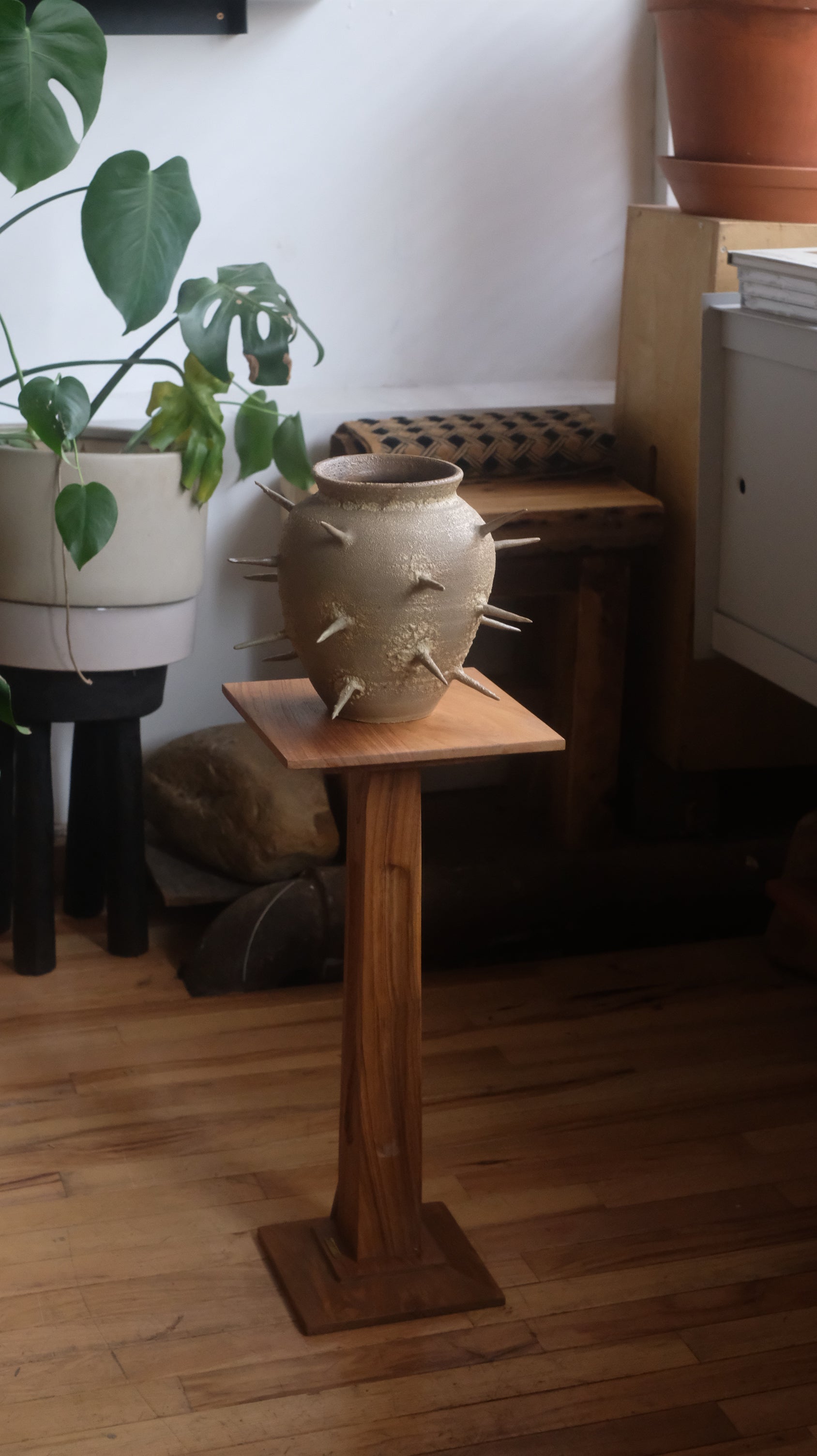 WOODEN SIDE TABLE / Pedestal – lichennyc