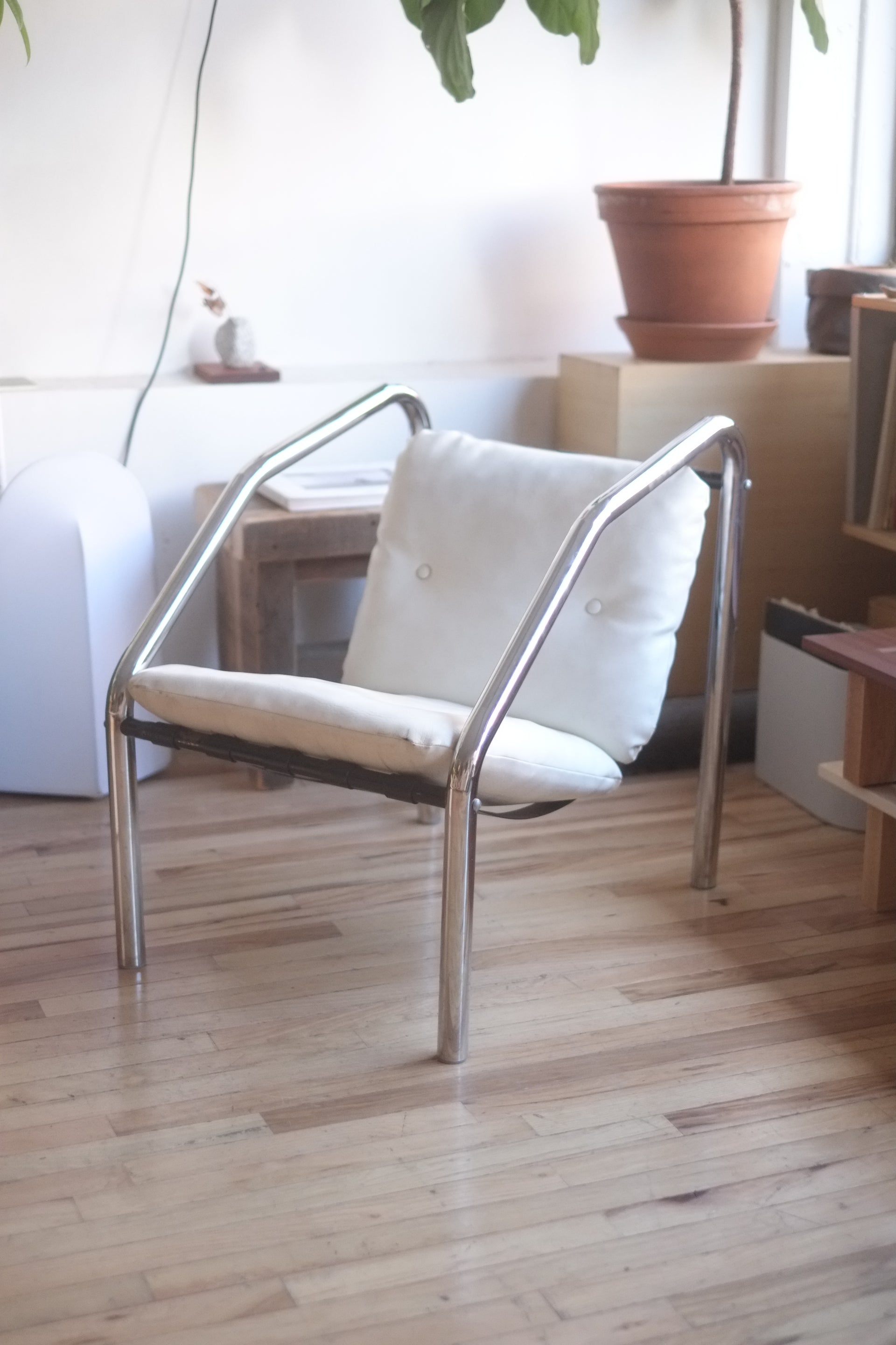 White Leather Armchairs (Price per)