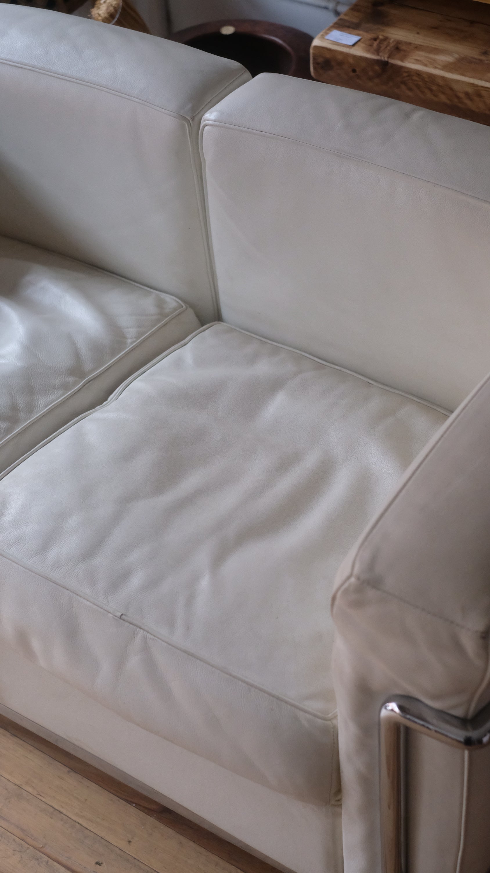 LC2 Cassina 2 Seater (White Leather) - lichennyc