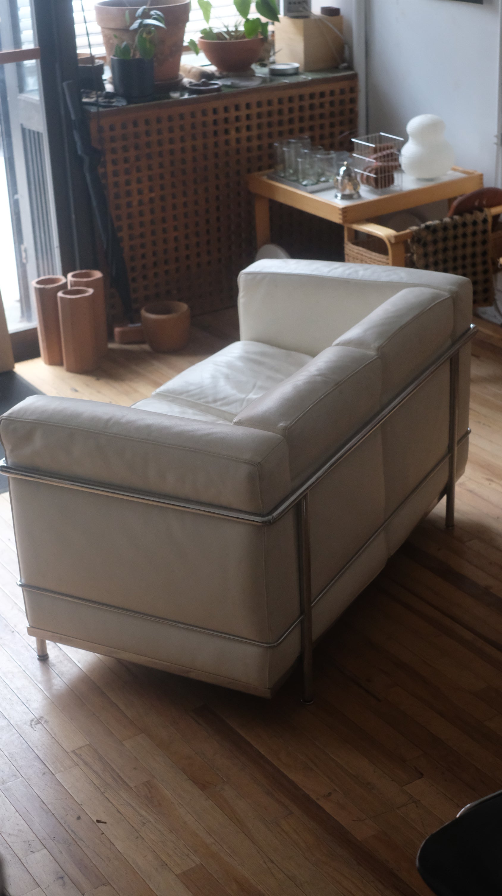 LC2 Cassina 2 Seater (White Leather) - lichennyc