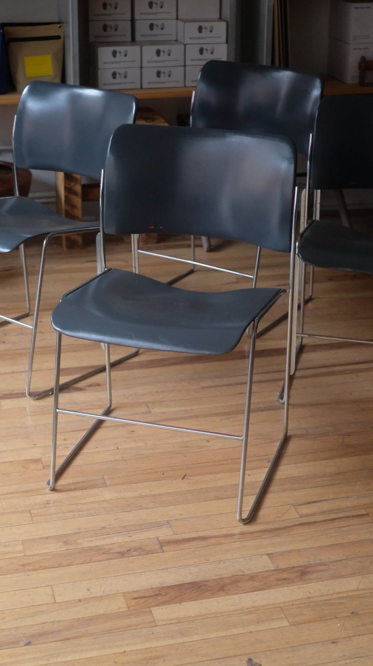 40/4 Stacking chairs by David Rowland (Set of 4)