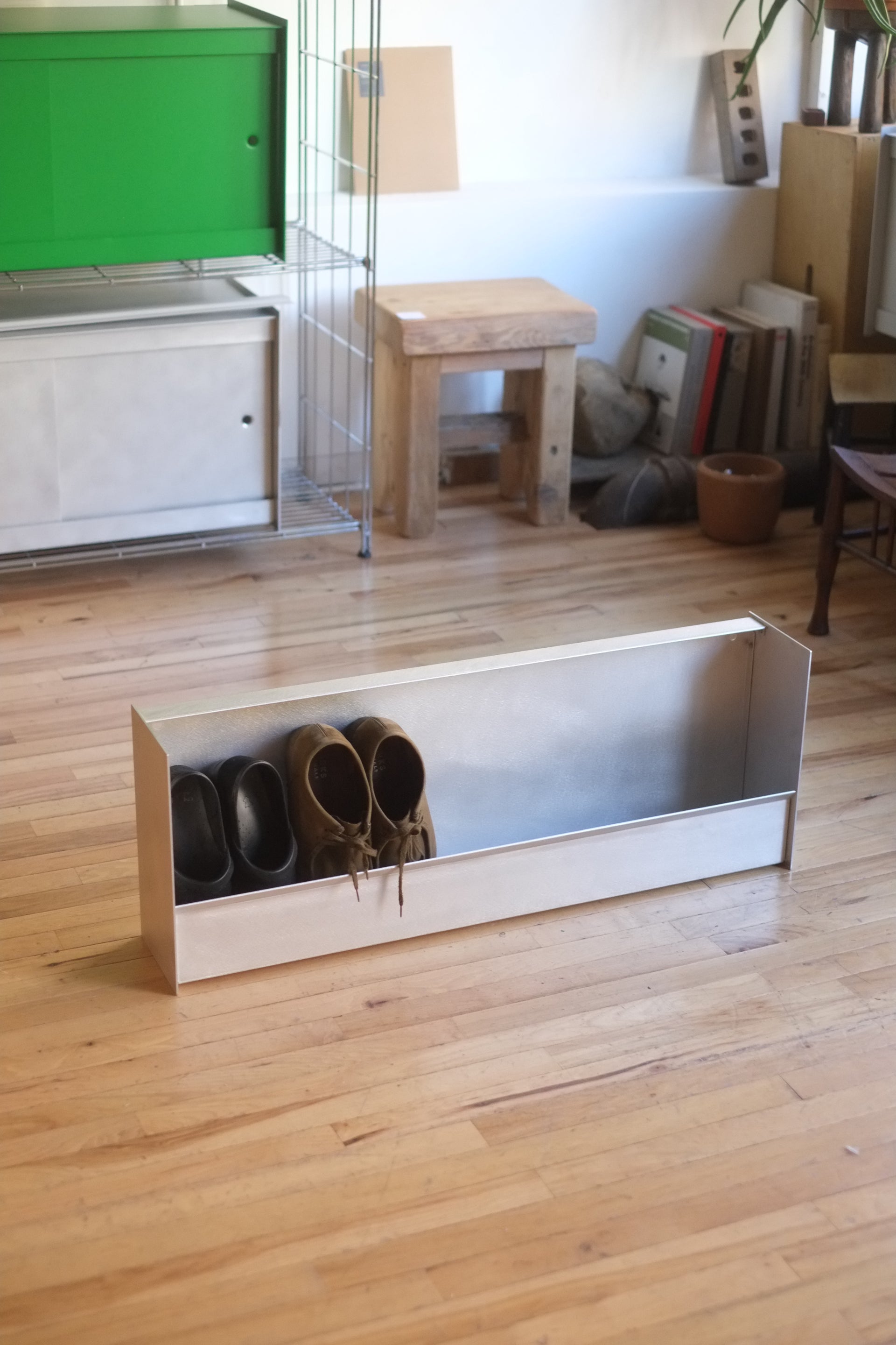 UTIL x Jak Shoe Rack in Brushed Aluminum