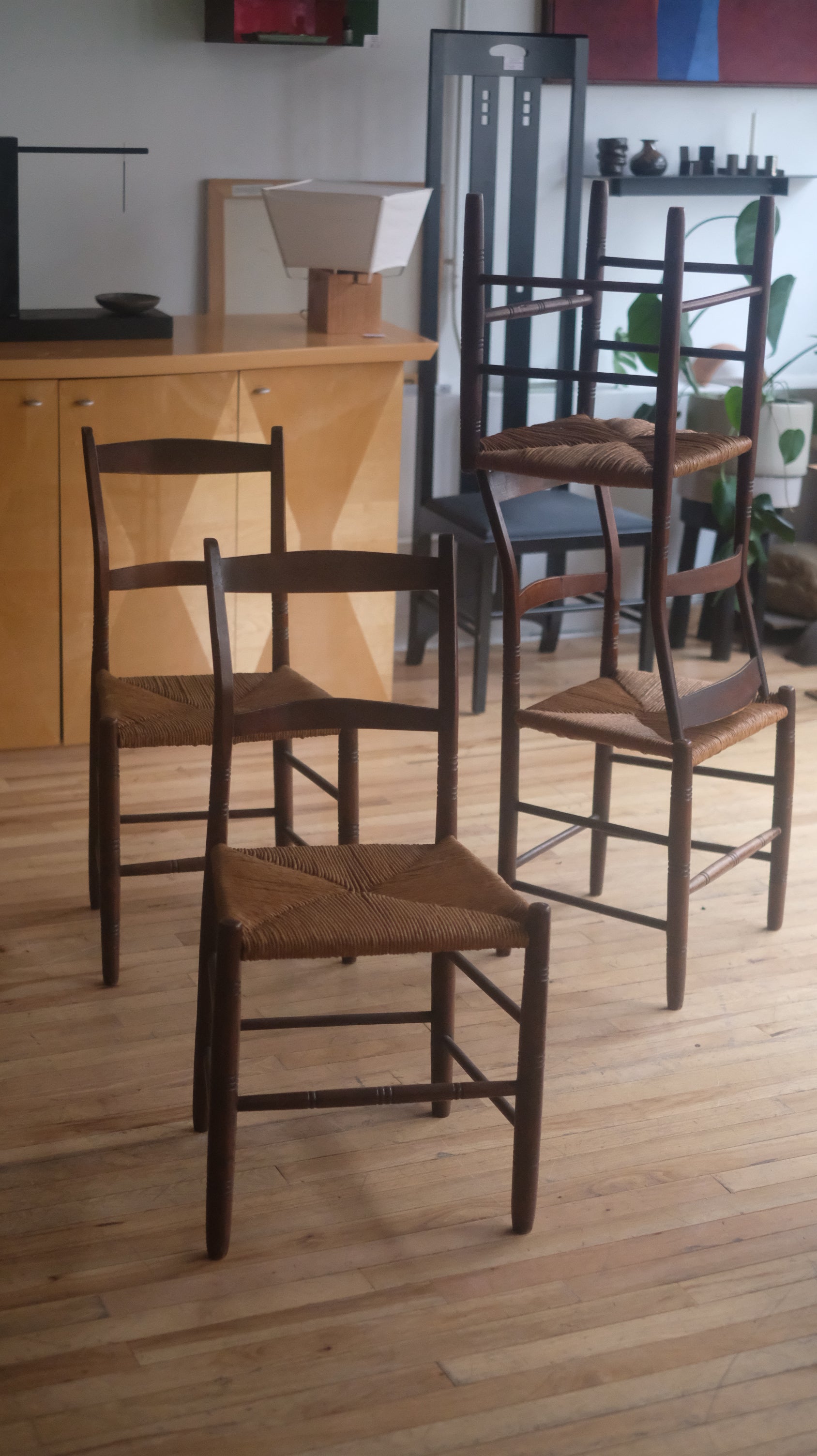 Italian Rush Chairs (Set of 4)