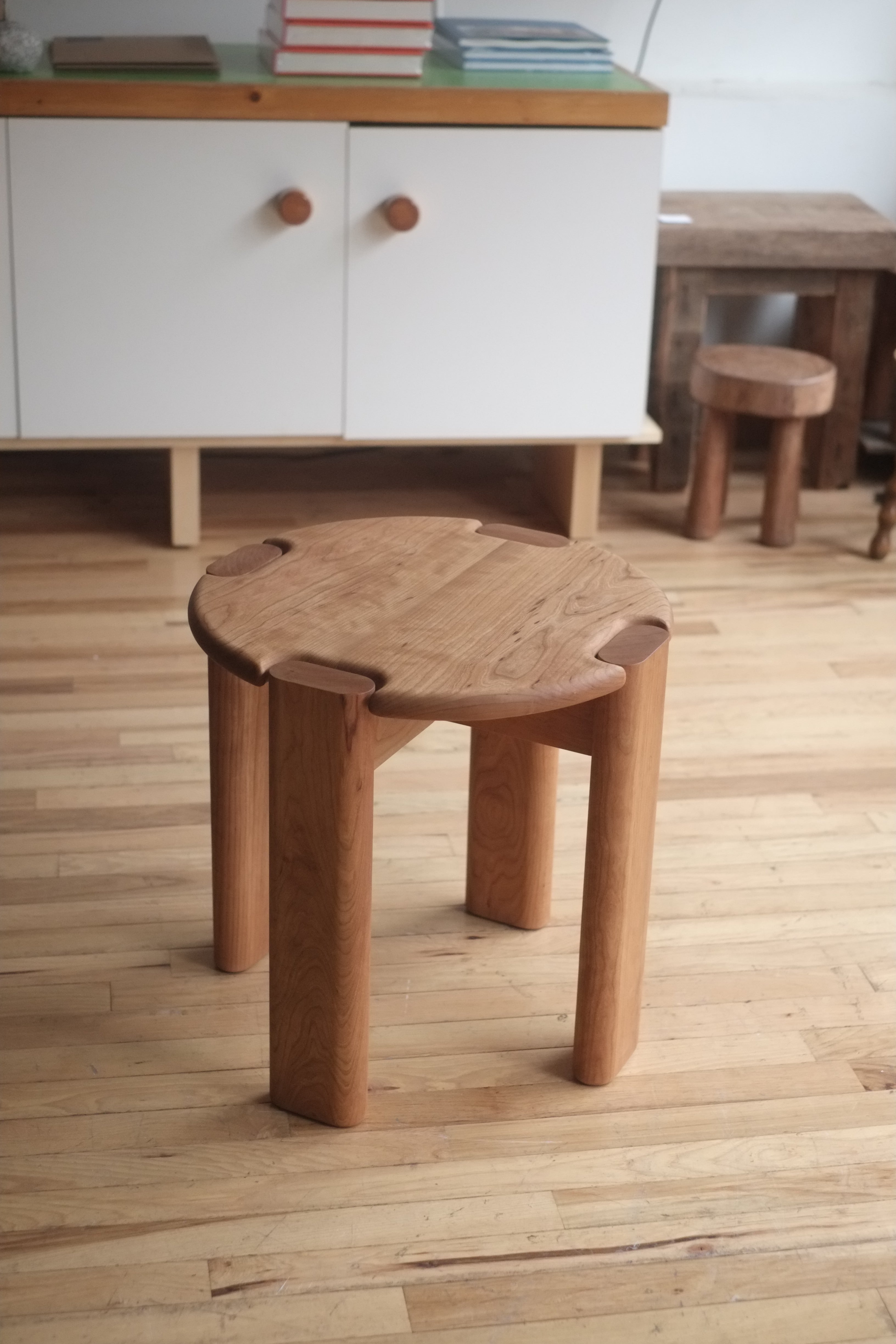 Cherry Wood Zitsn Stool (2nd Edition) by Aidan Elias - lichennyc
