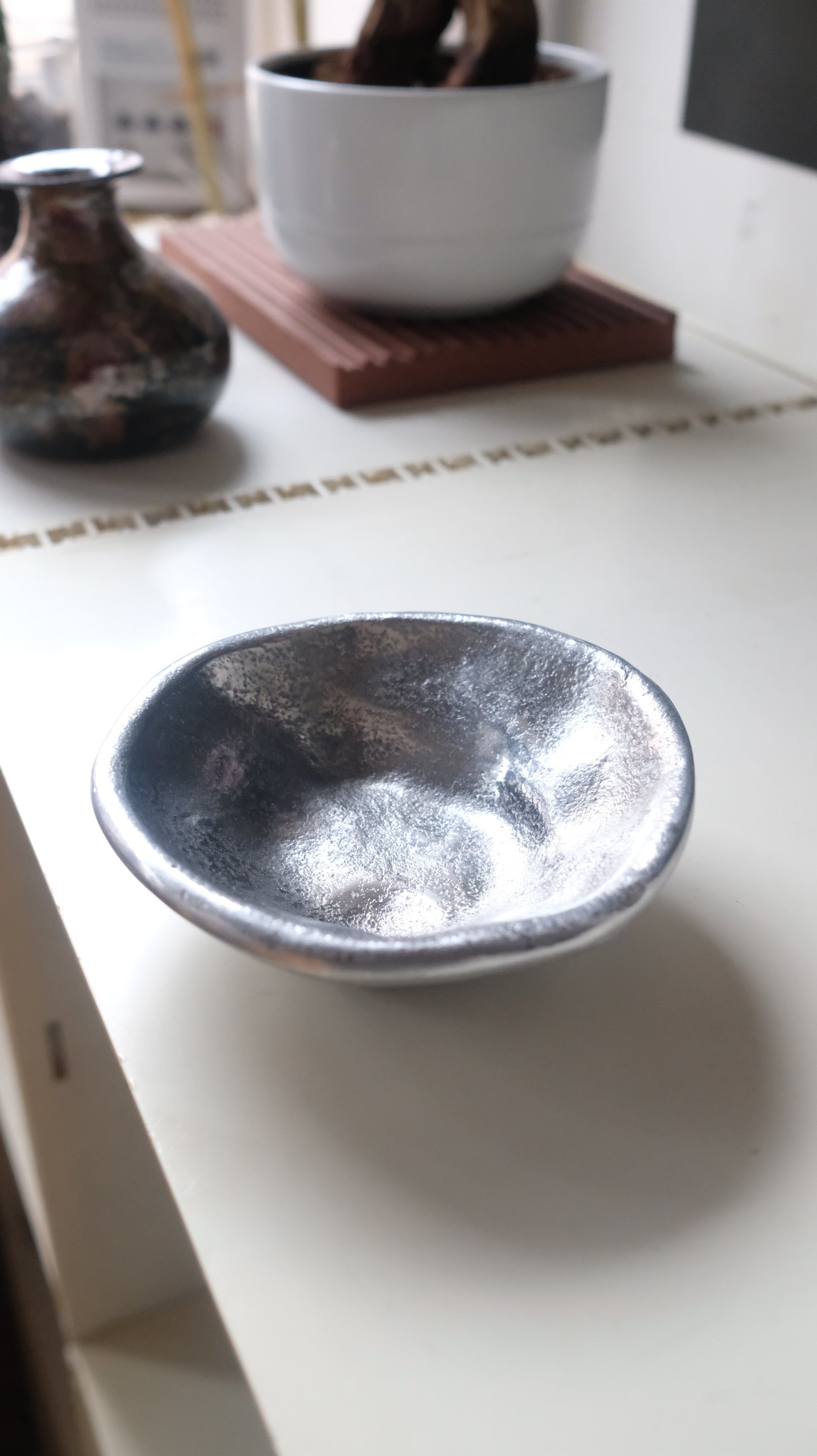 Silver Textured Serving Dish