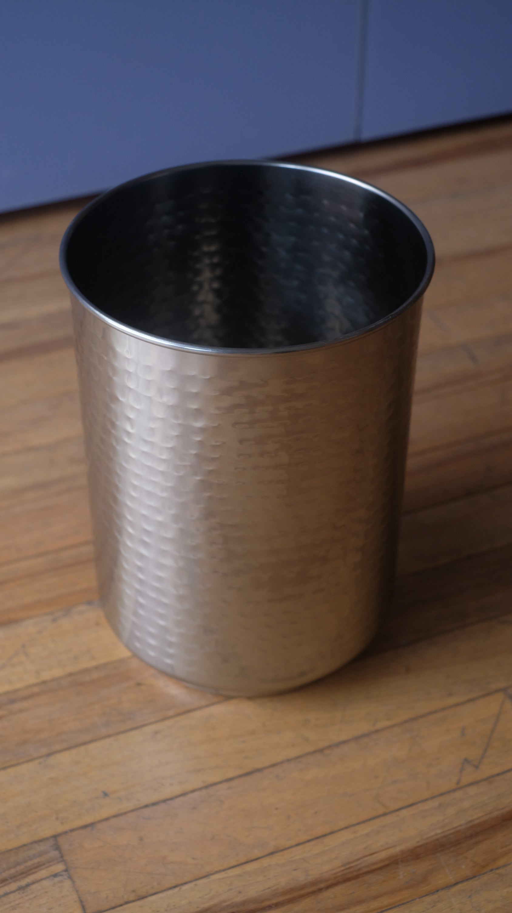 Hammered Stainless Steel Wastebasket