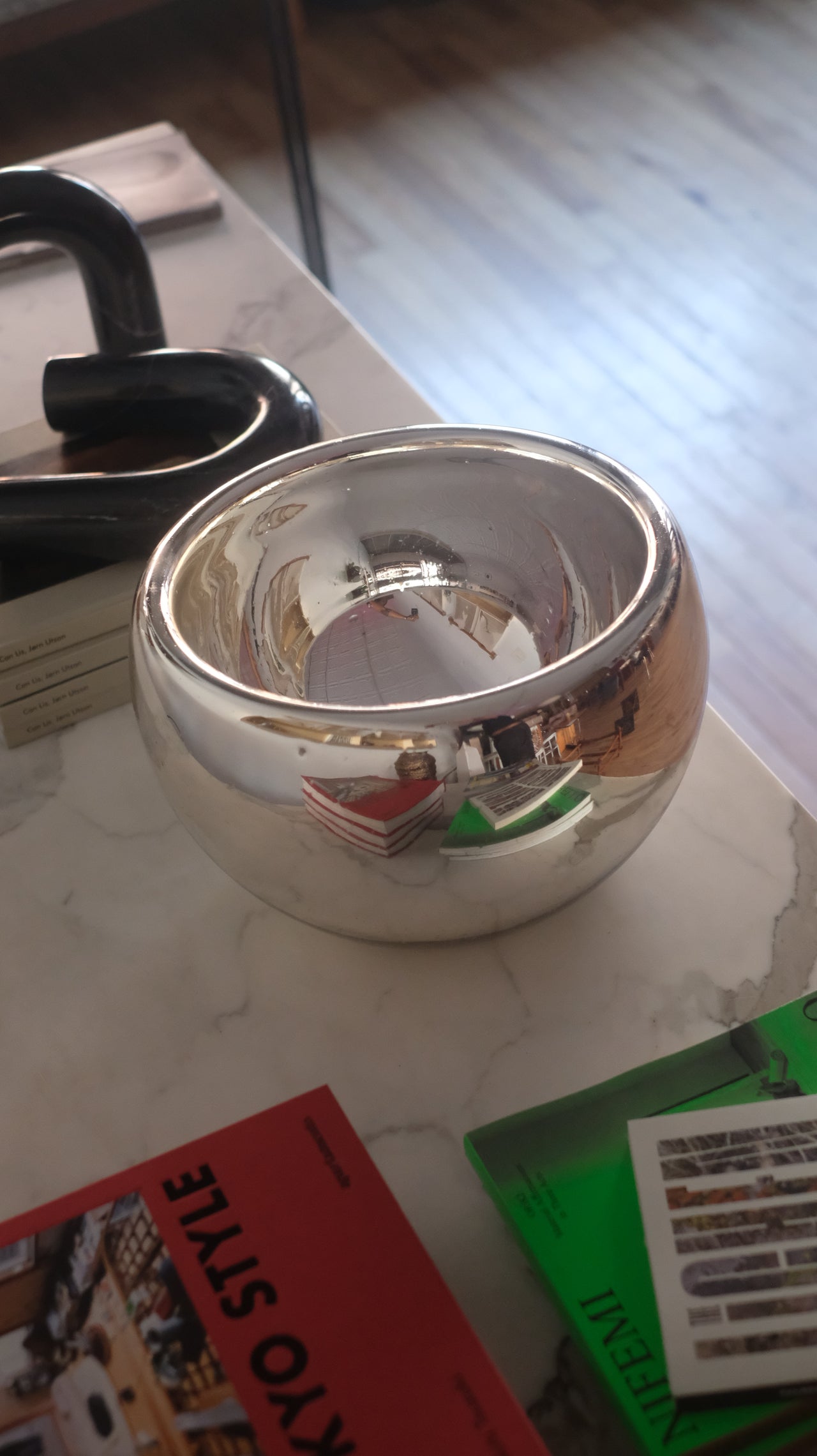 Double Walled Mirror Finished Glass Bowl