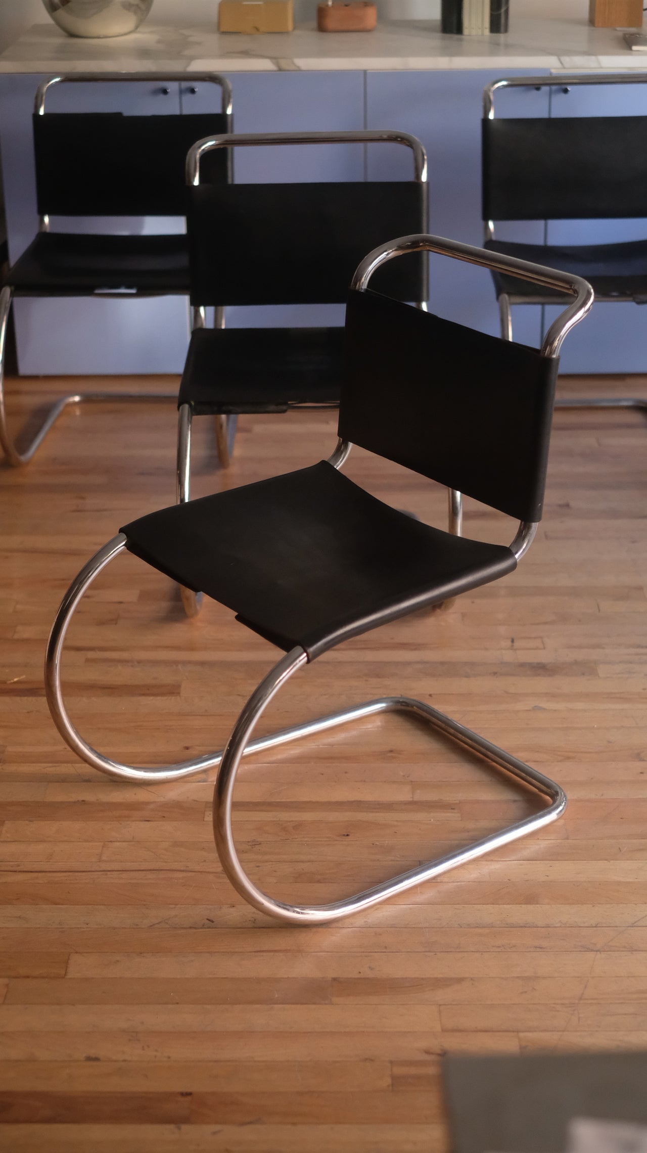 MR10 Side Chairs by Mies Van Der Rohe for Knoll (set of 4)
