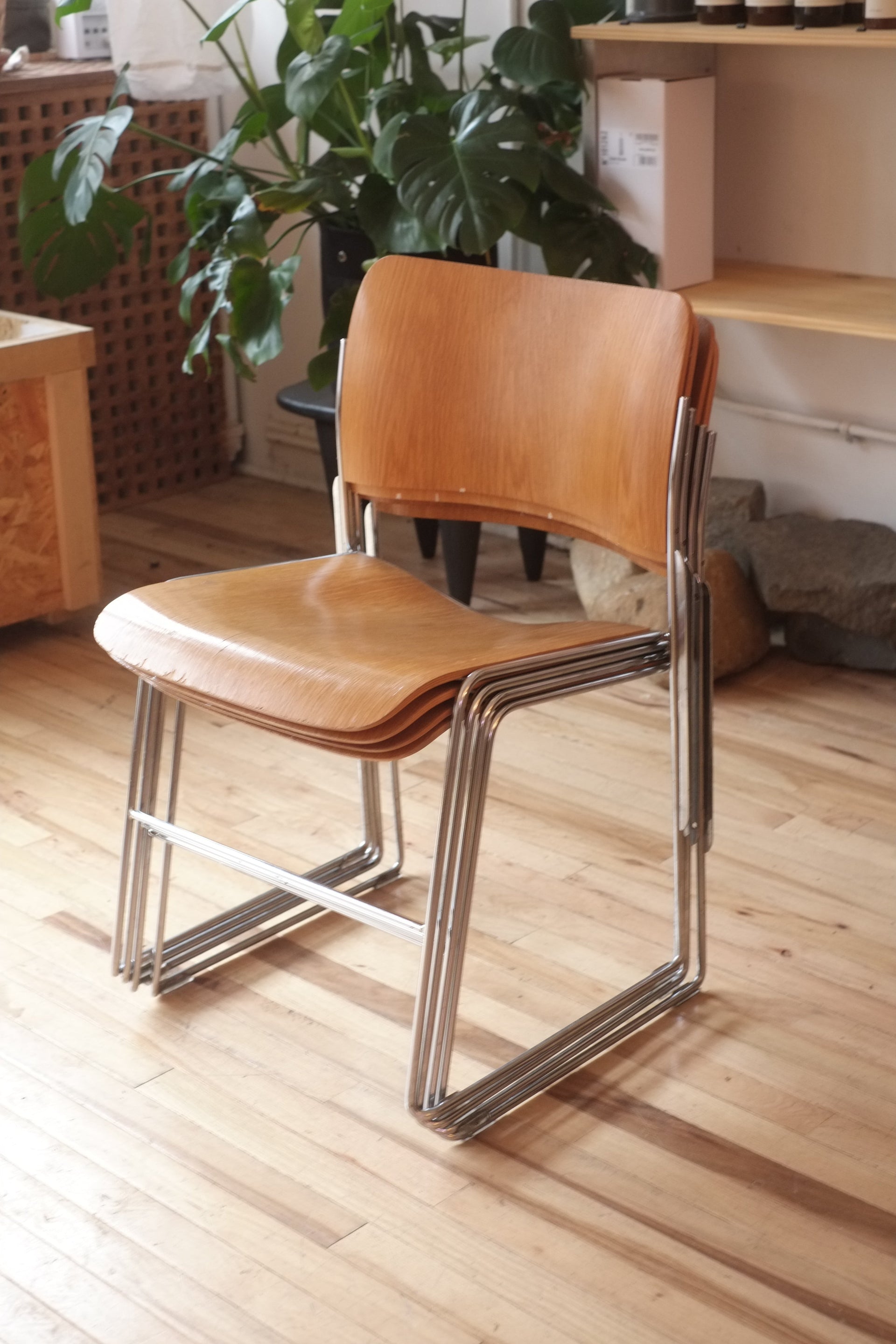 40/4 Stacking Chairs by David Rowland (Set of 4)