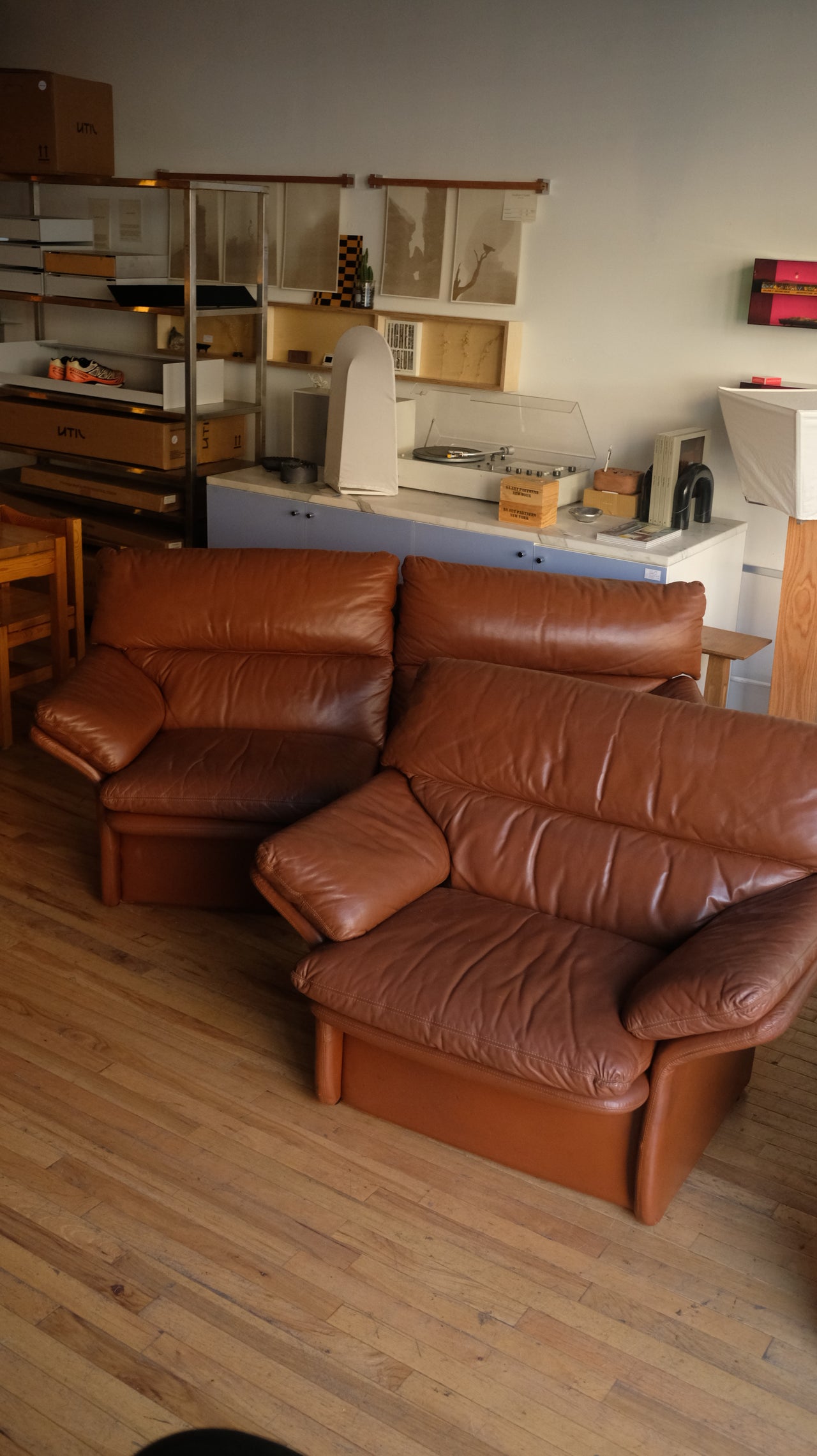 Leather 2 Seater sofa and Lounge chair by Piemme, Italy  (Sold Separately)