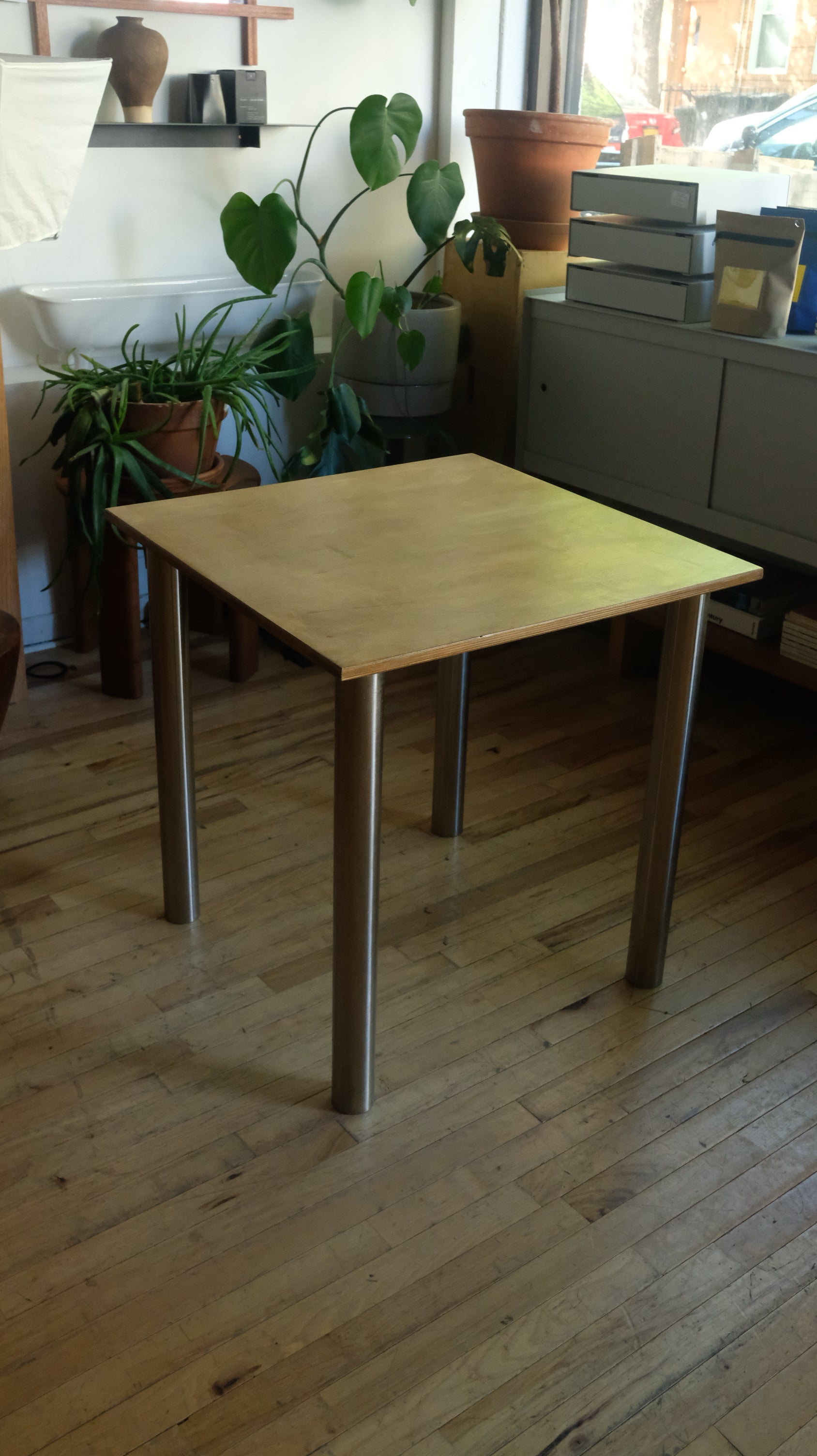 27" Plywood and metal Table (B-Stock)