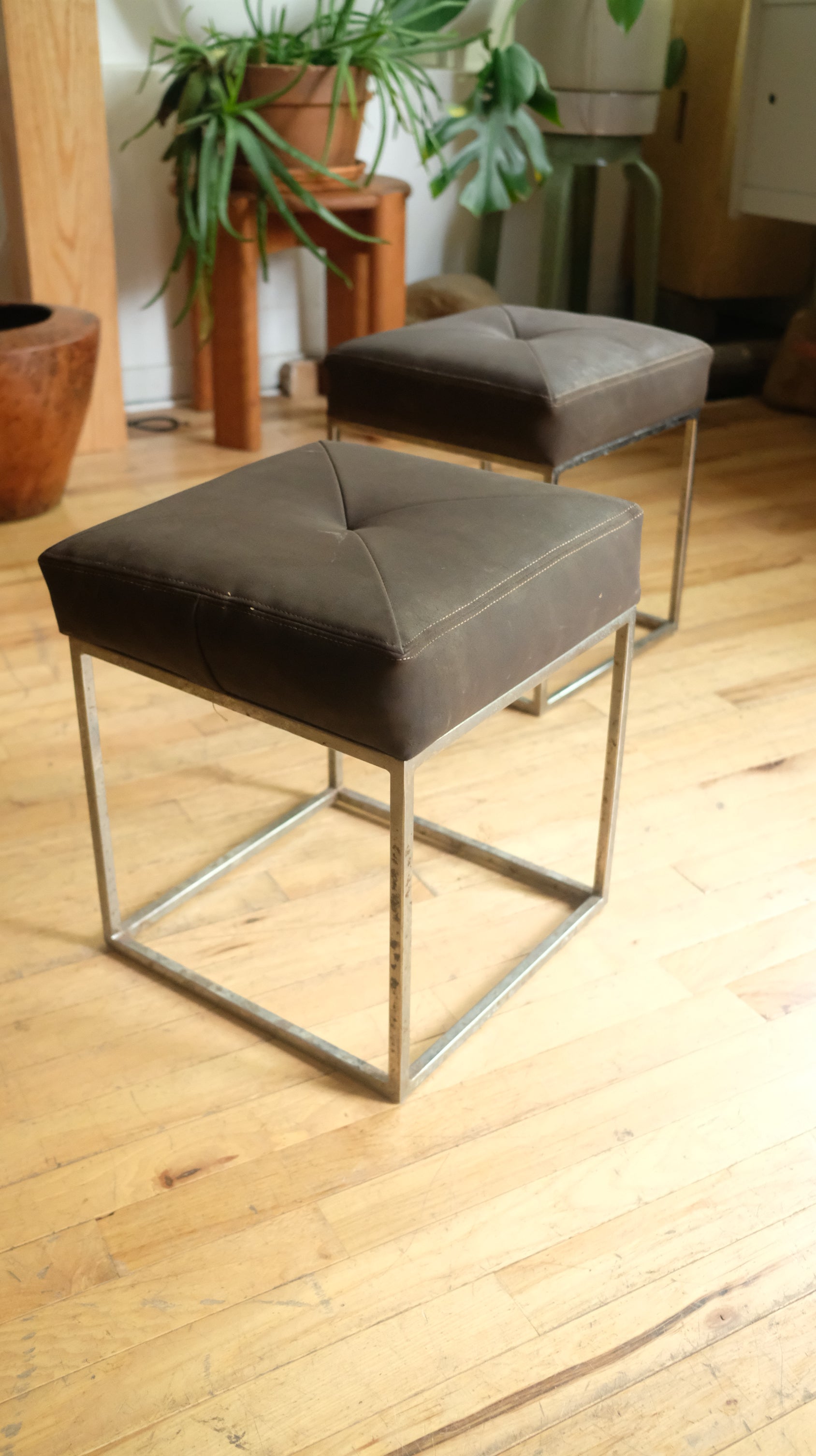 Suede and Metal Stools (Price Per)