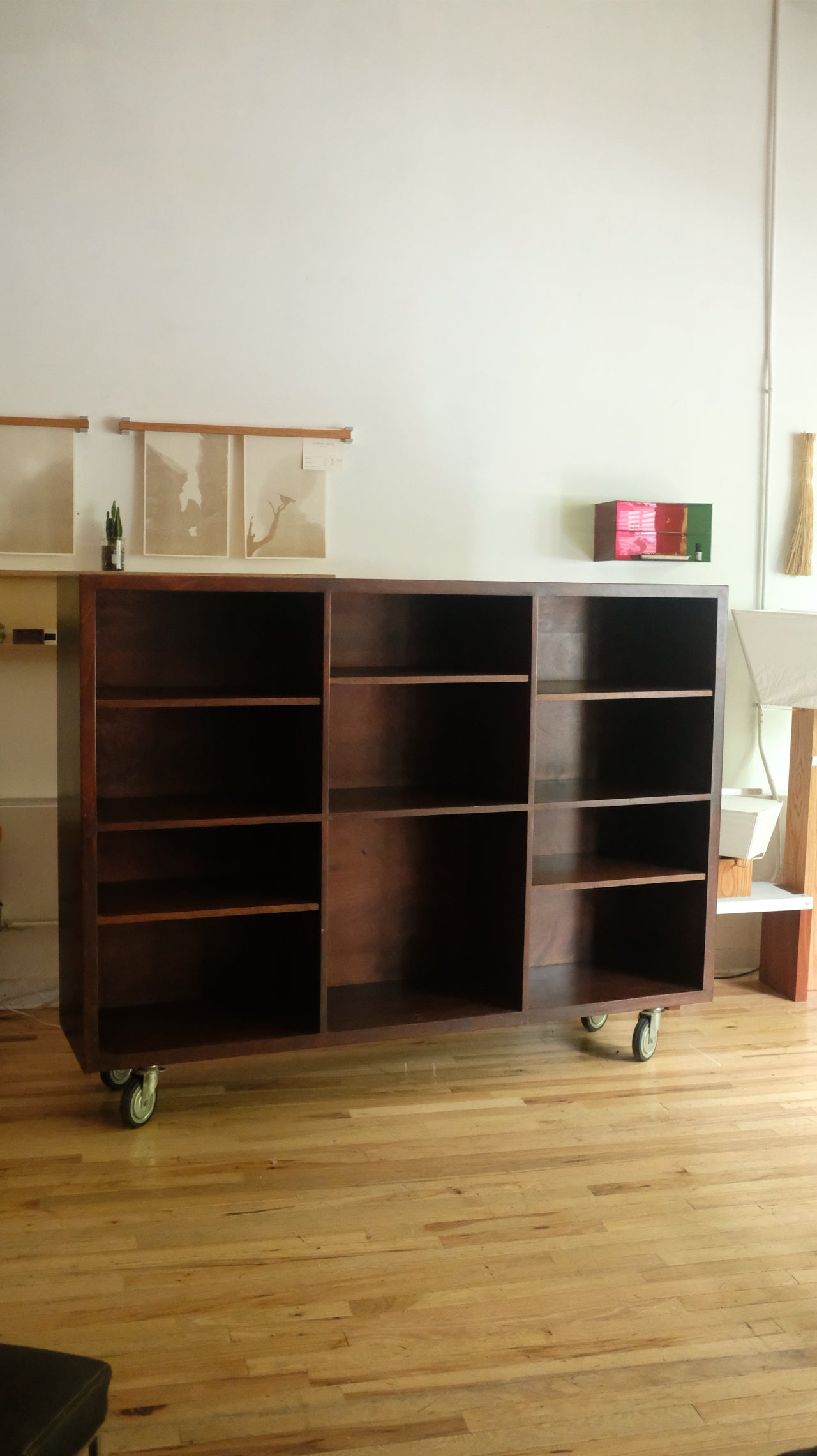Large bookshelf on wheels