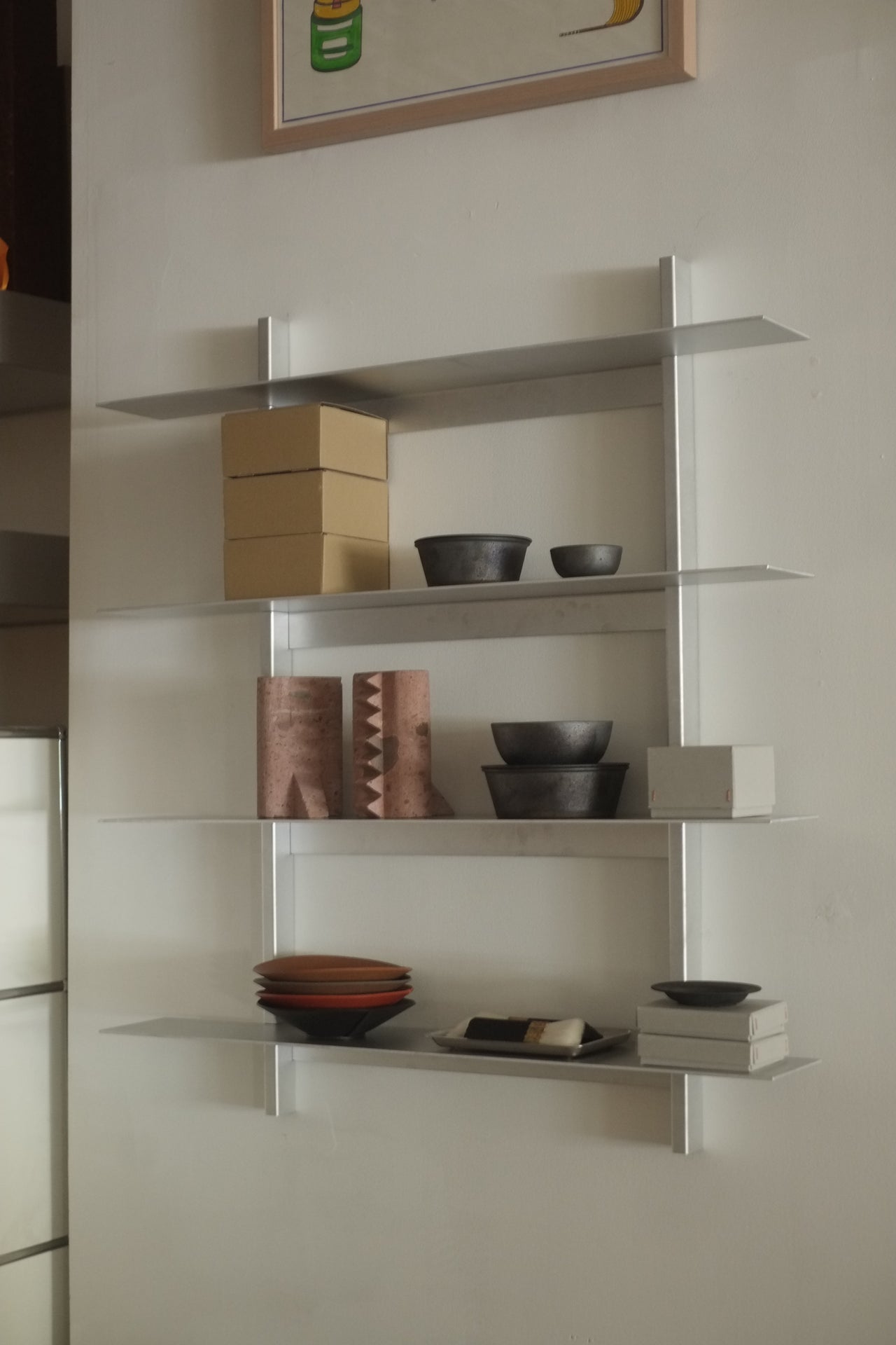 Plié Wall Shelves 4 90cm / 35.5in (Brushed Aluminum)