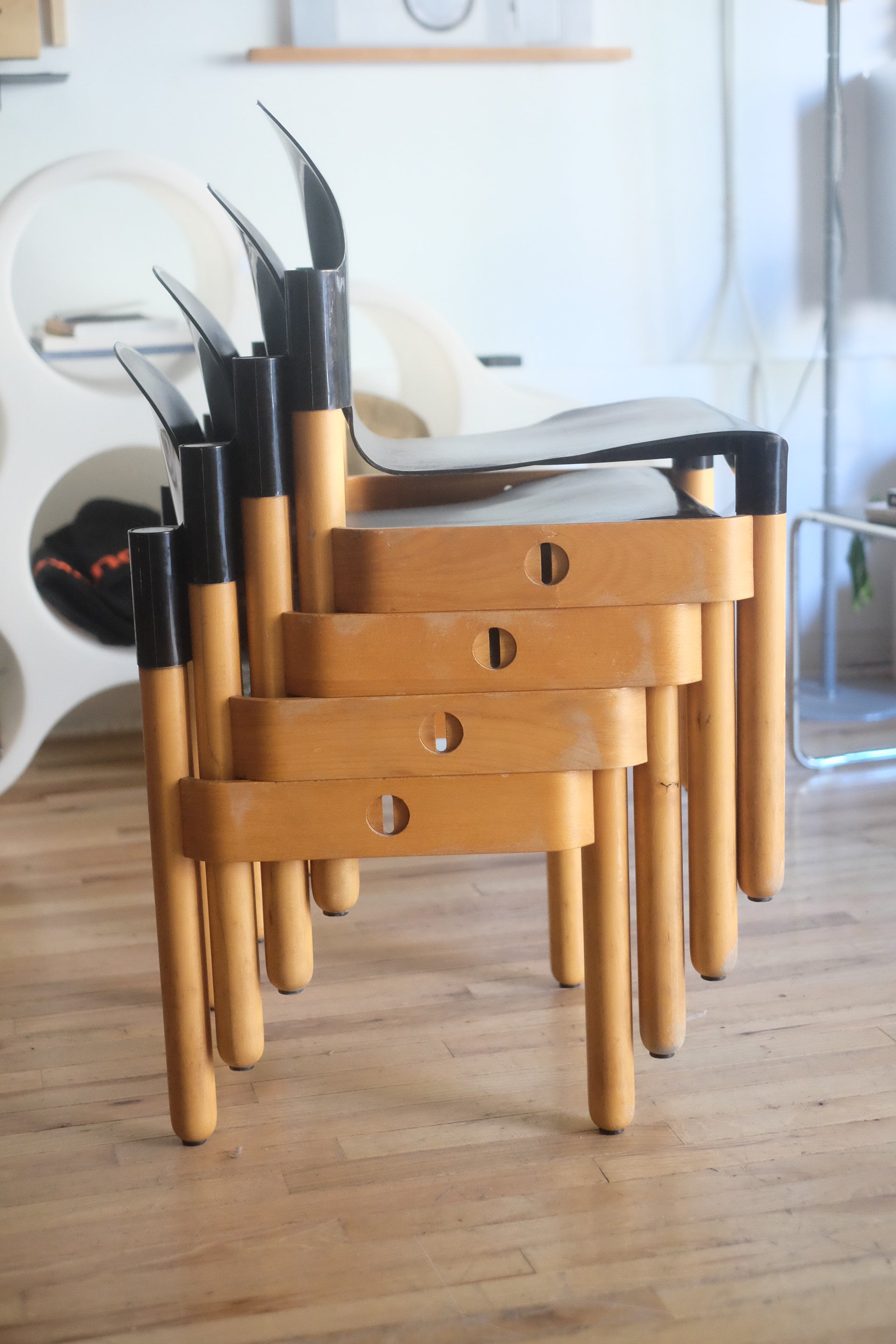 Flex 2000 Stacking Chairs by Gerd Lange for Thonet (Set of 4)