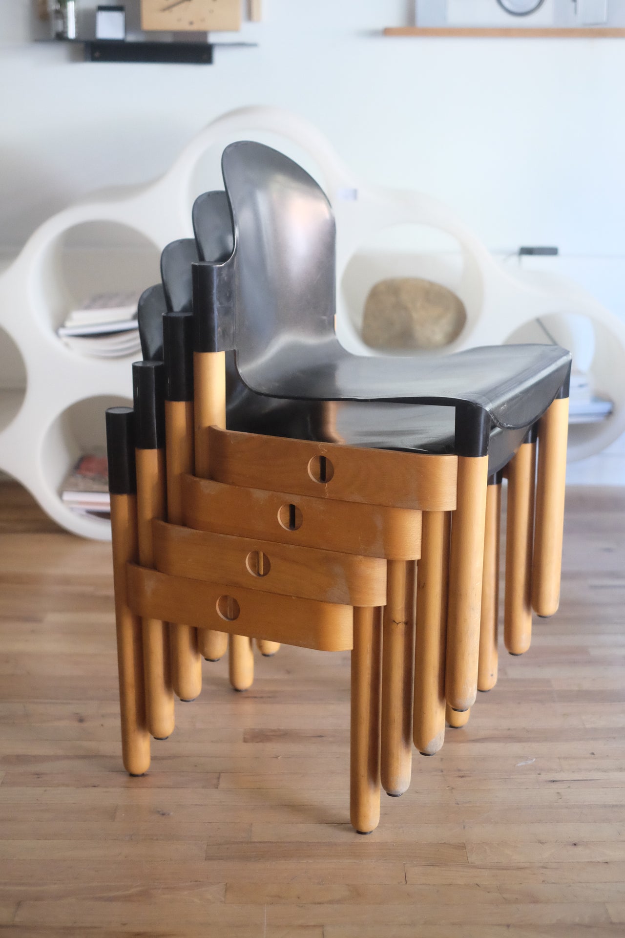 Flex 2000 Stacking Chairs by Gerd Lange for Thonet (Set of 4)