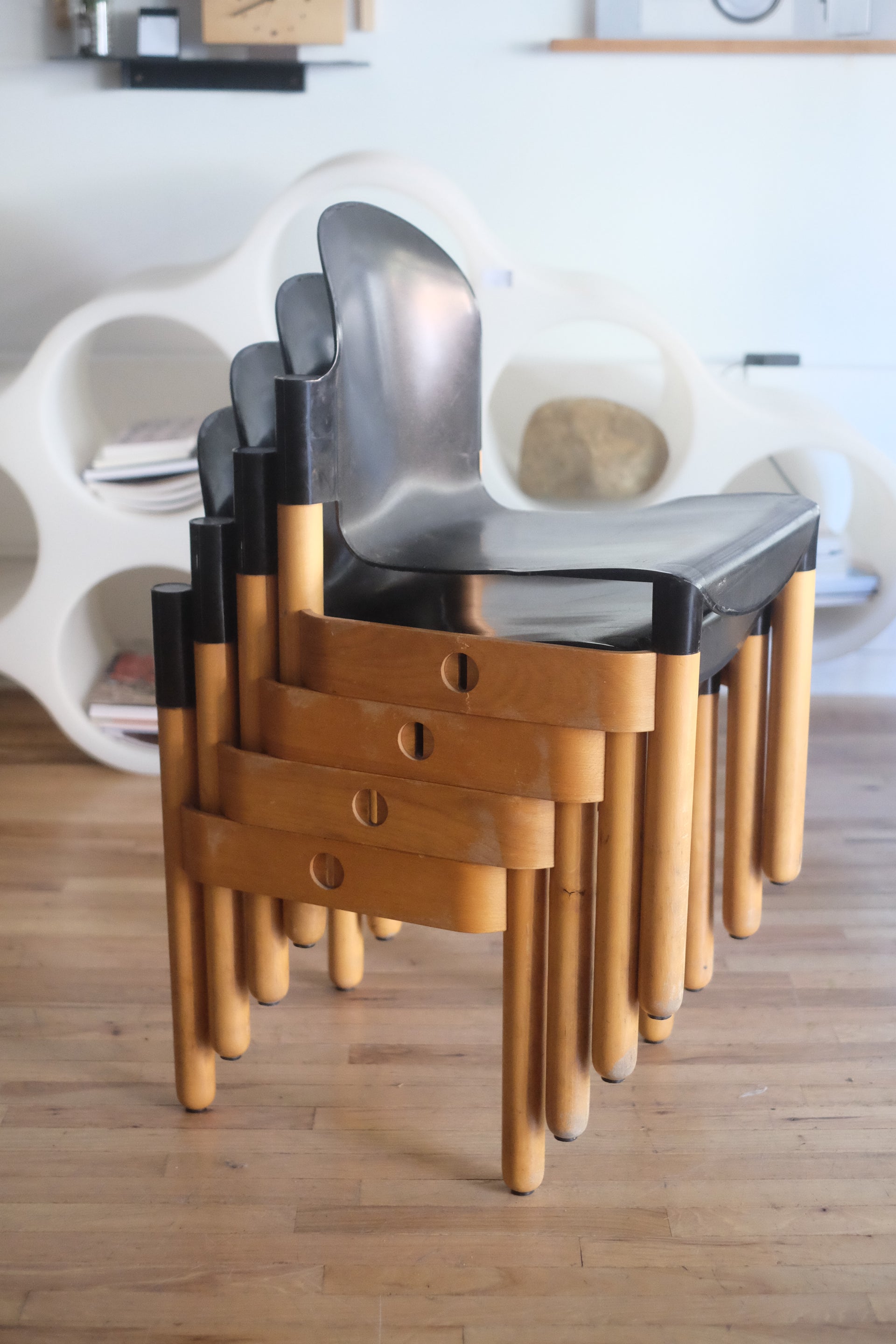 Flex 2000 Stacking Chairs by Gerd Lange for Thonet (Set of 4)