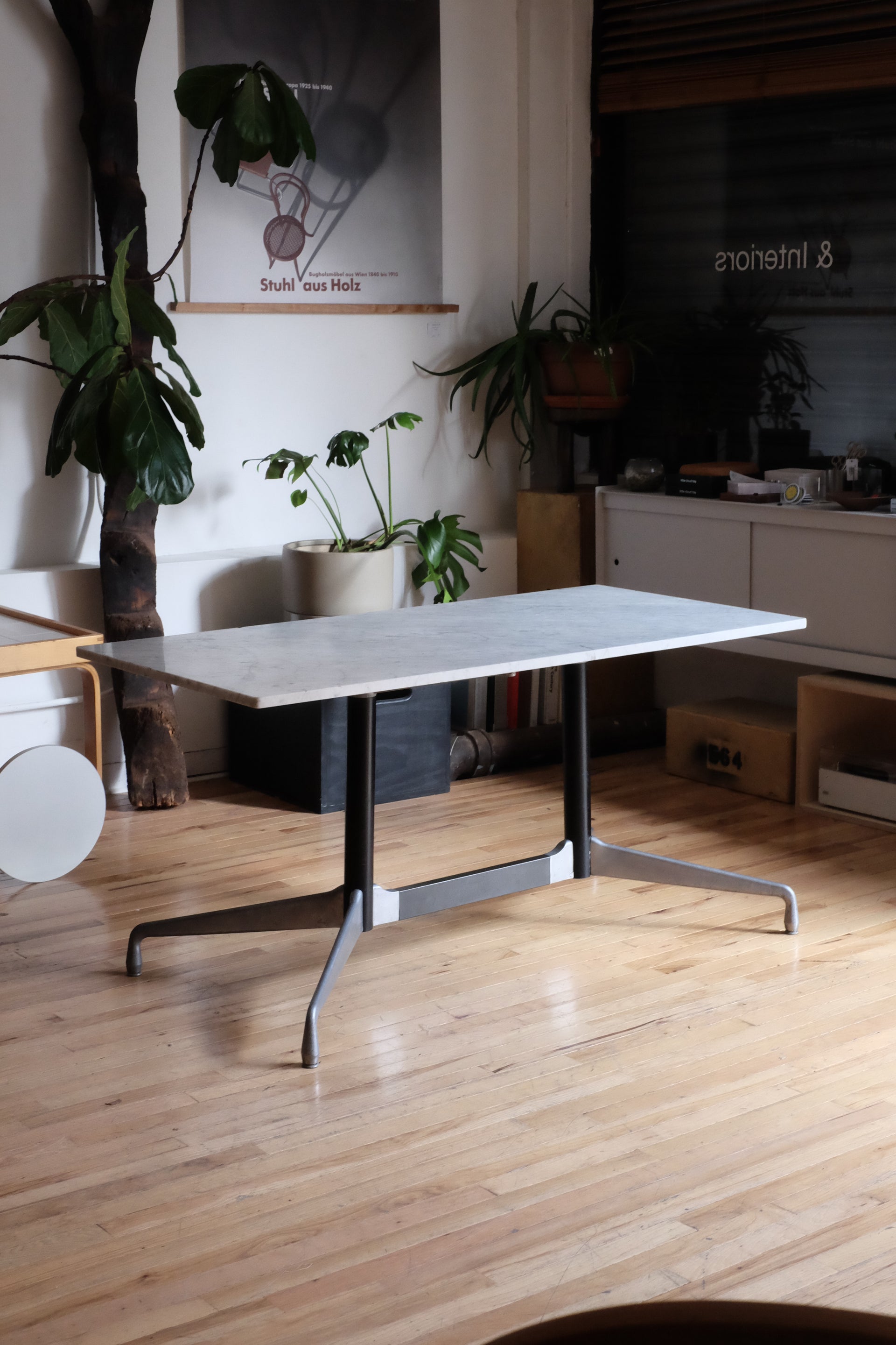 Custom Eames Rectangular Dining Table w/ Marble Top