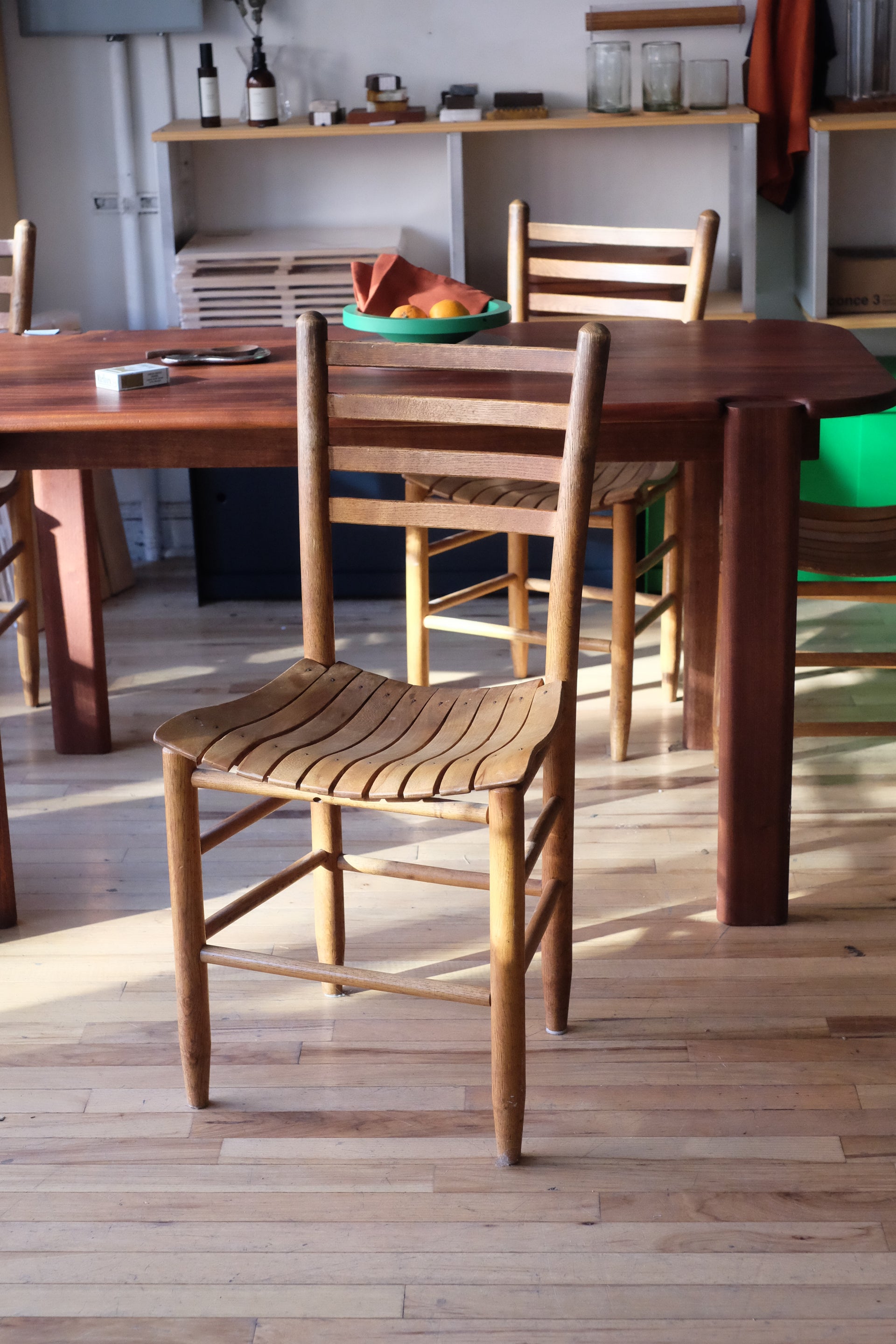 Wooden Slat Chairs (Set of 4)