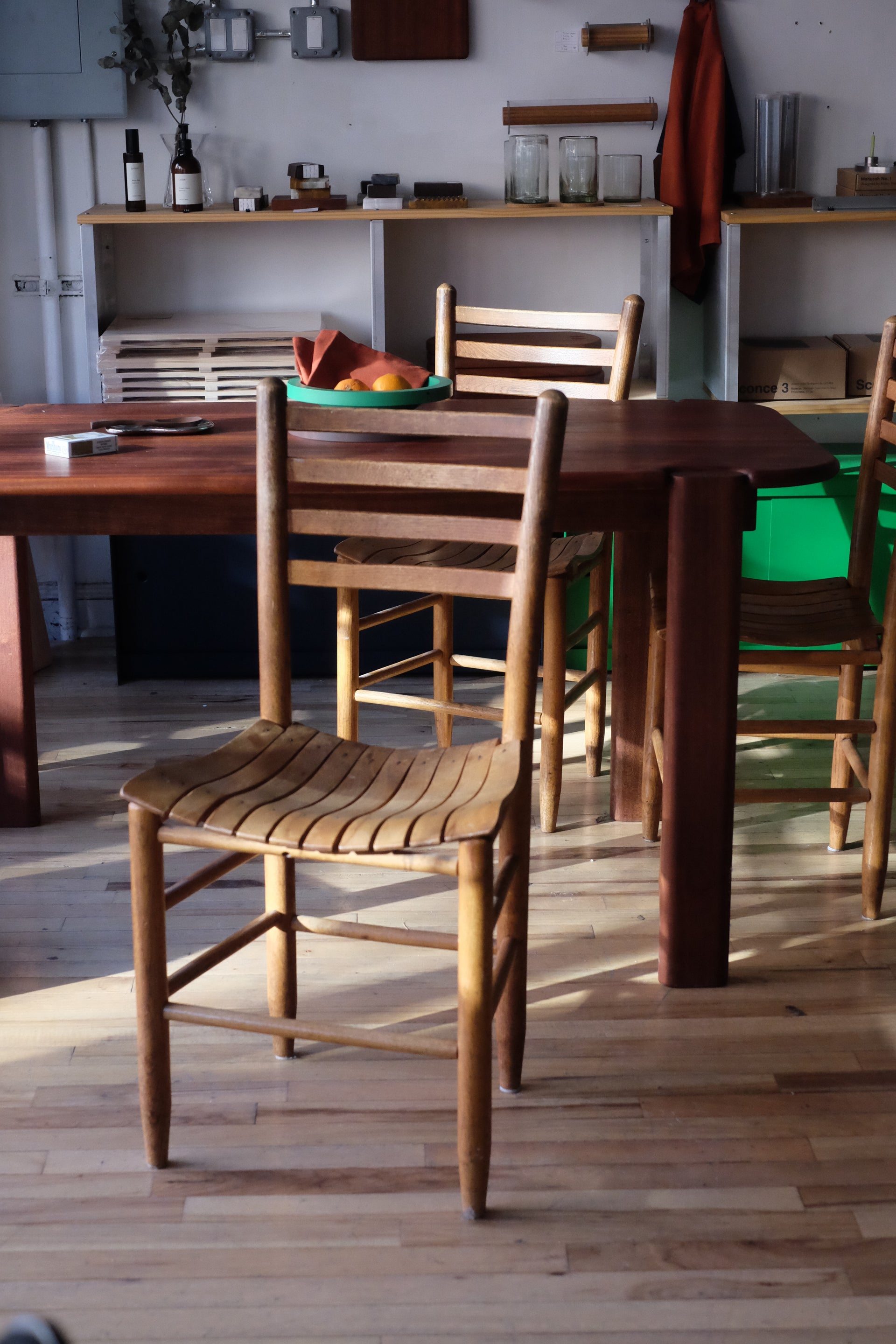 Wooden Slat Chairs (Set of 4)
