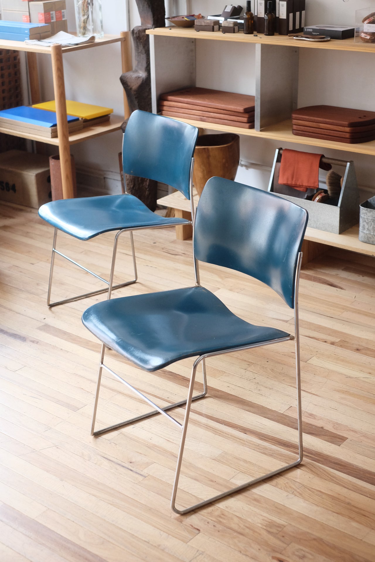 40/4 Stacking Chairs by David Rowland (Pair only)