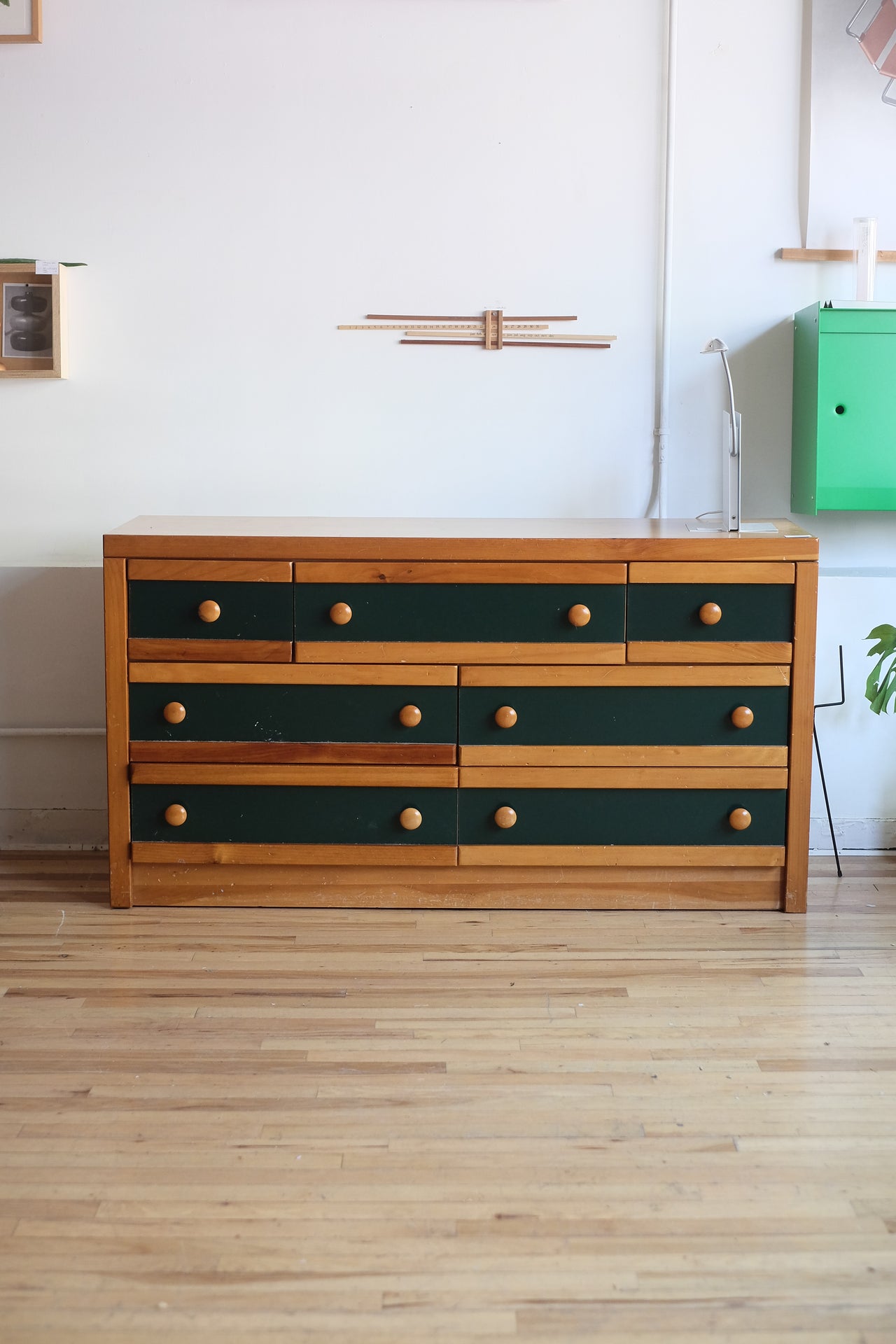 Green Paneled Wood Dresser