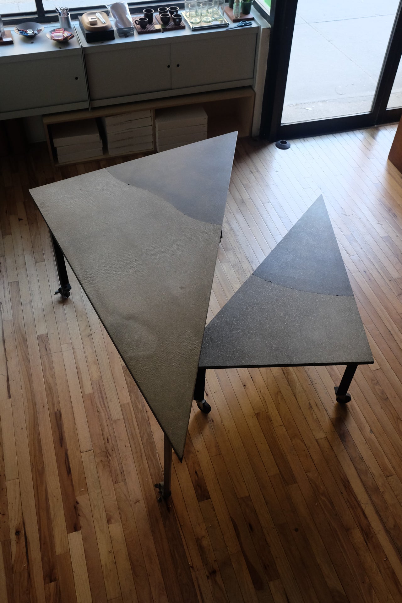 Granite and Iron Desk and Coffee Table by Rei Kawakubo for Comme Des Garcon by Pallucco c.1985 (sold separately)