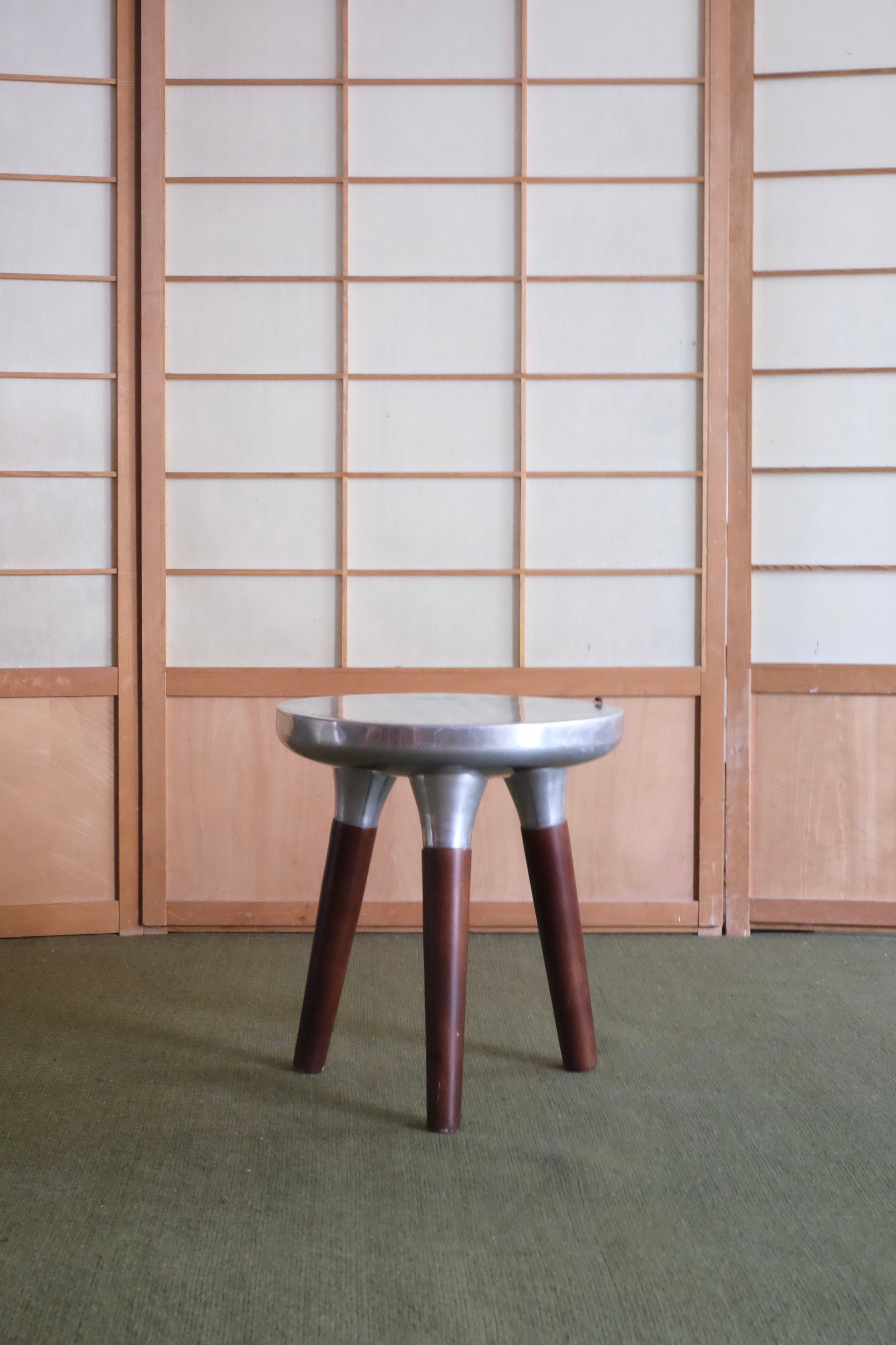 RENT: Metal and Wood Tripod Side Table/Stool