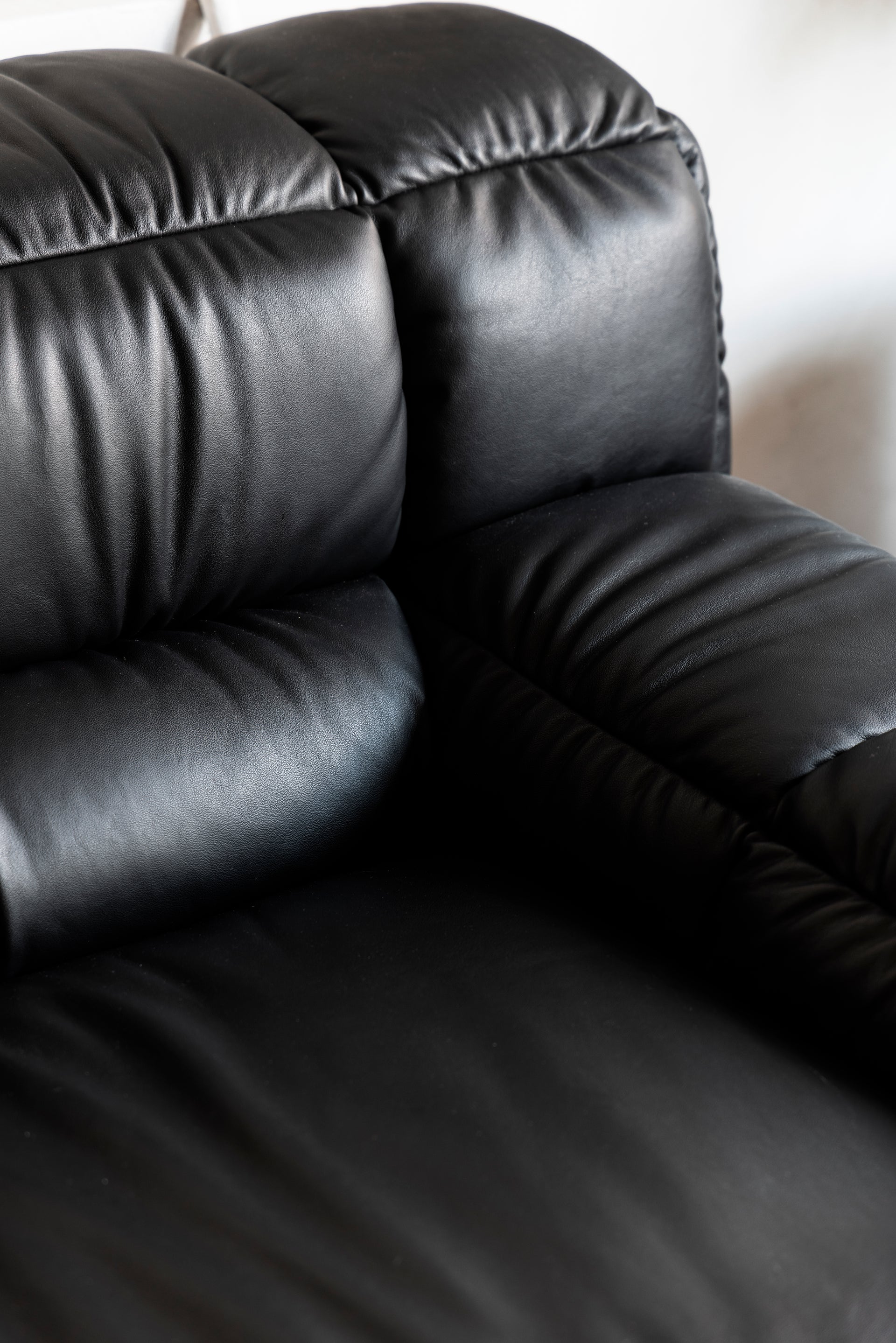 3-Seater ZE SOFA BY LICHEN NYC FOR KARIMOKU (Black Leather)