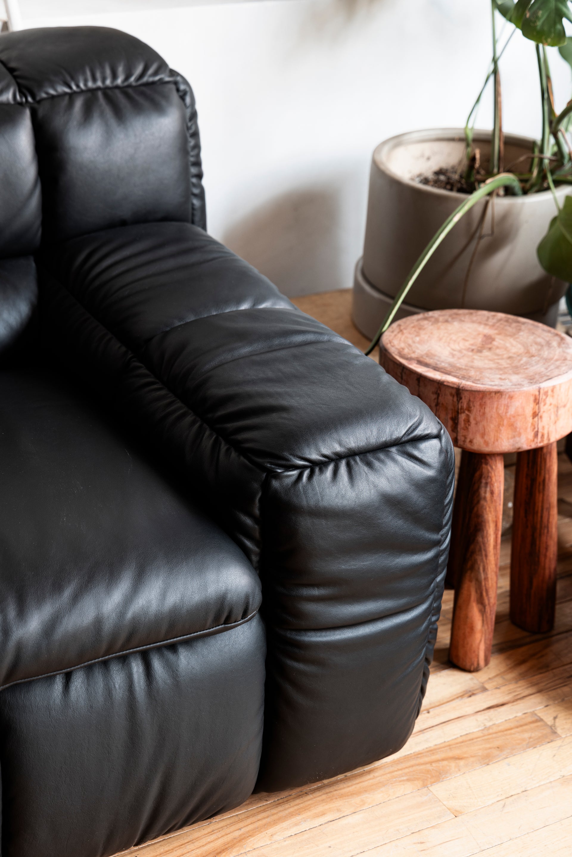 3-Seater ZE SOFA BY LICHEN NYC FOR KARIMOKU (Black Leather)